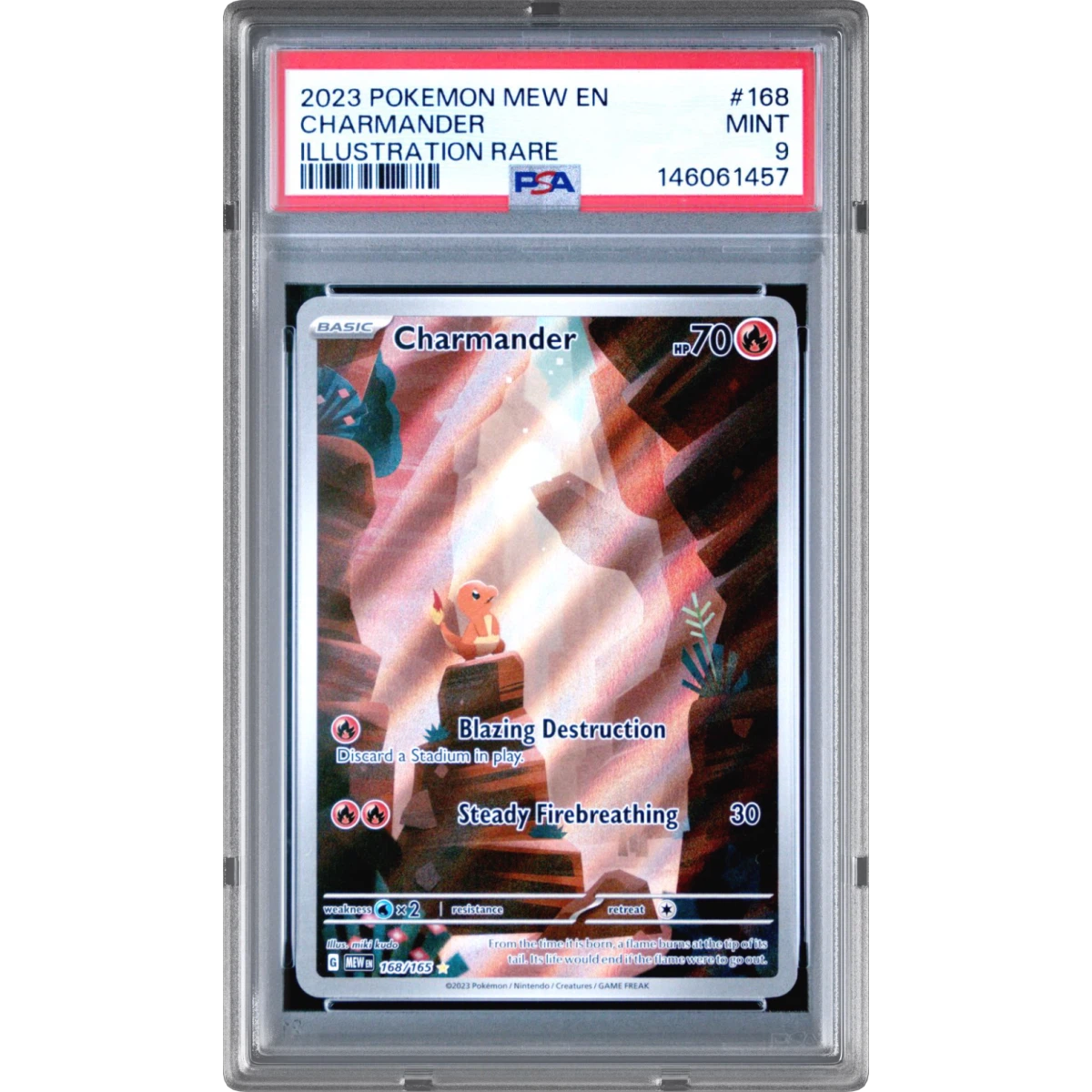 2023 Pokémon Mew EN-151 #168 Charmander - Illustration Rare (PSA 9 MINT)