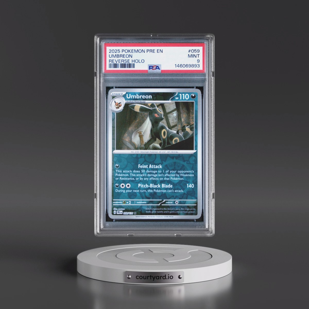 2025 Pokémon Pre EN-Prismatic Evolutions #059 Umbreon - Reverse Holo (PSA 9 MINT)