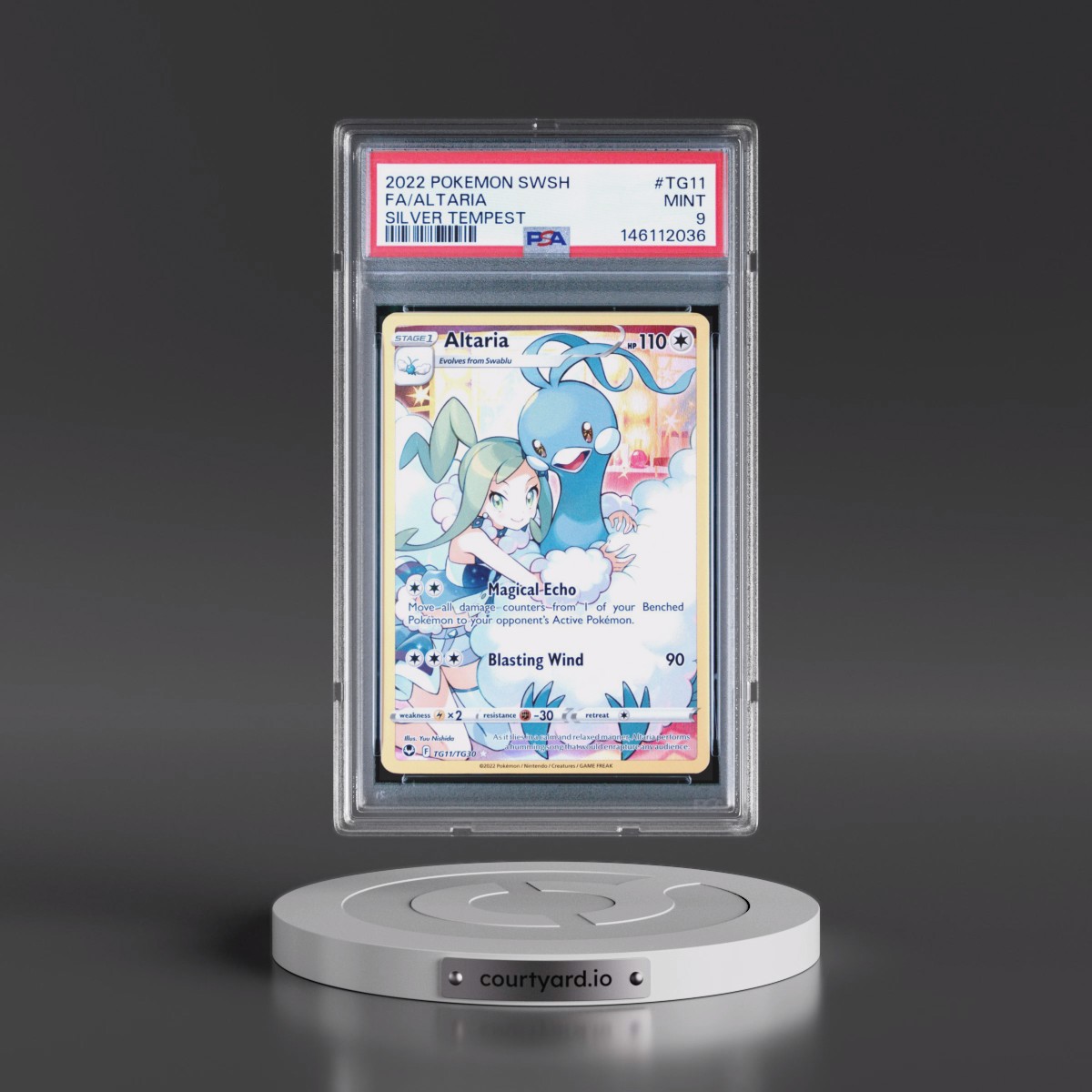 2022 Pokémon Sword & Shield Silver Tempest #TG11 Altaria - Full Art (PSA 9 MINT)