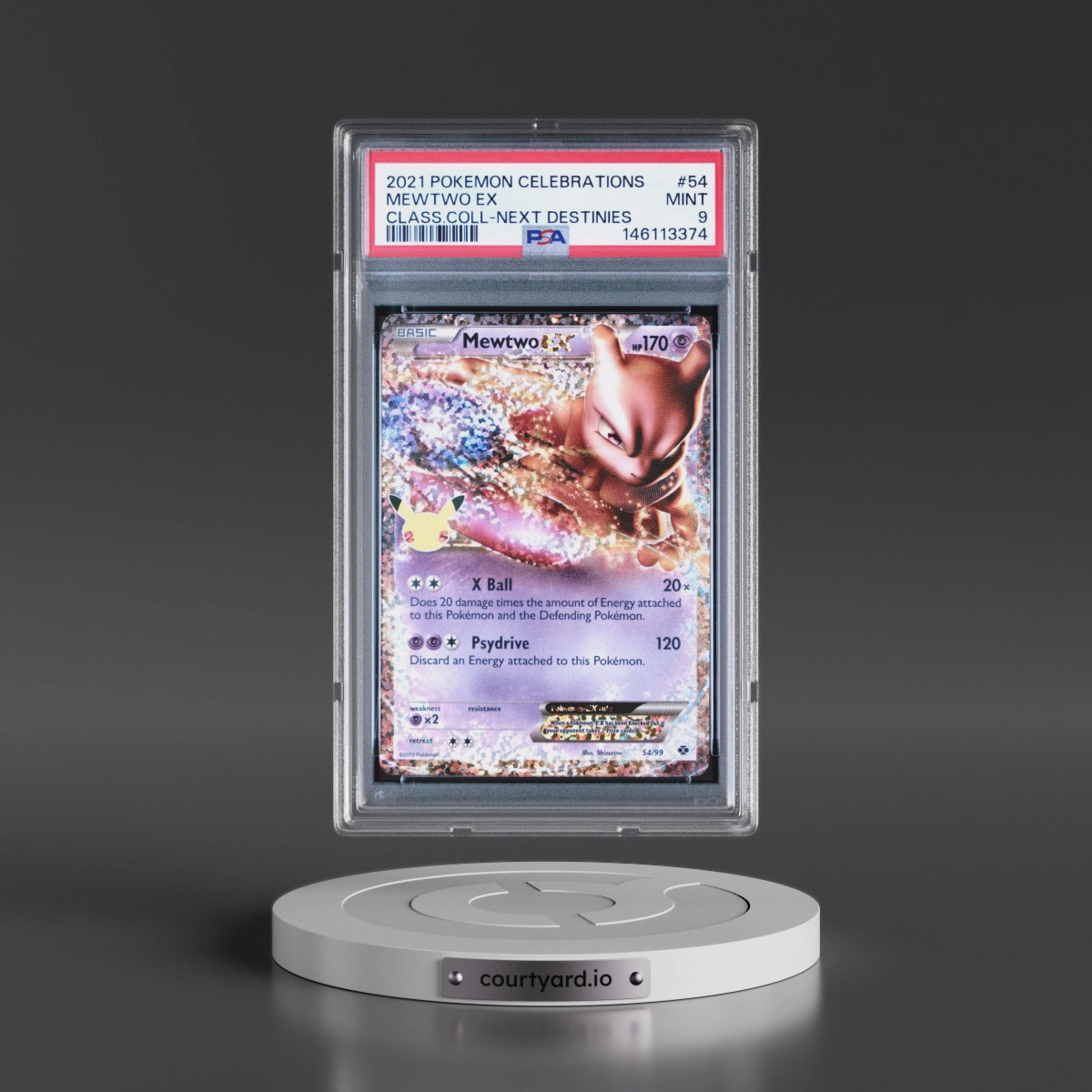 2021 Pokémon Celebrations Classic Collection #54 Mewtwo EX - Holo (PSA 9 MINT)