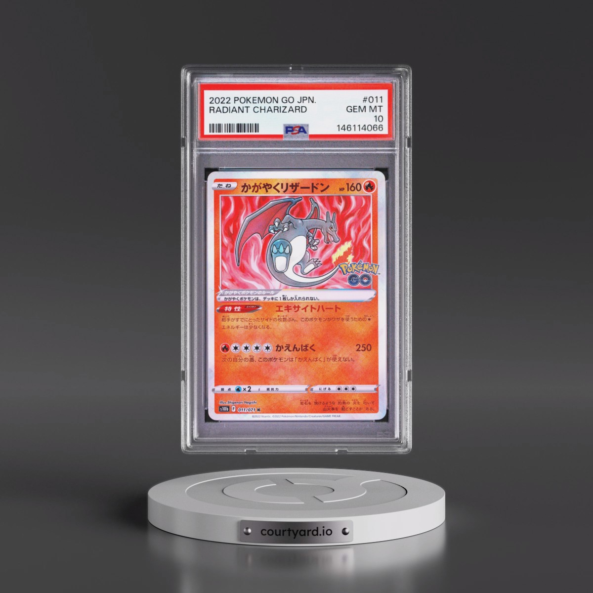 2022 Pokémon Go #011 Radiant Charizard - Holo (PSA 10 GEM MINT)