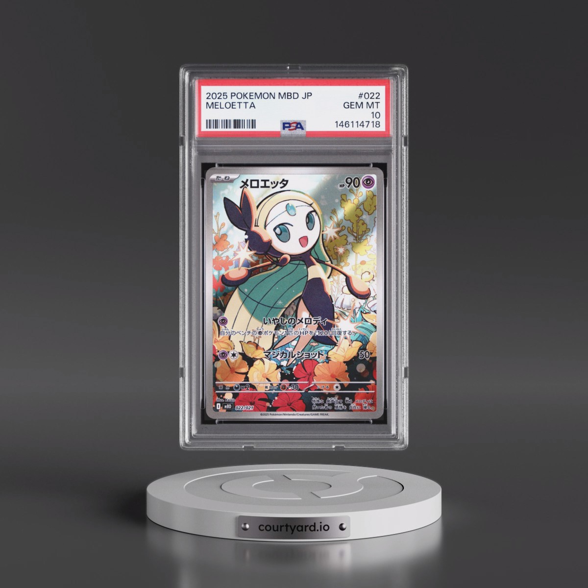 2025 Pokémon Mbd-Mega Starter Set Mega Diancie EX #022 Meloetta (PSA 10 GEM MINT)