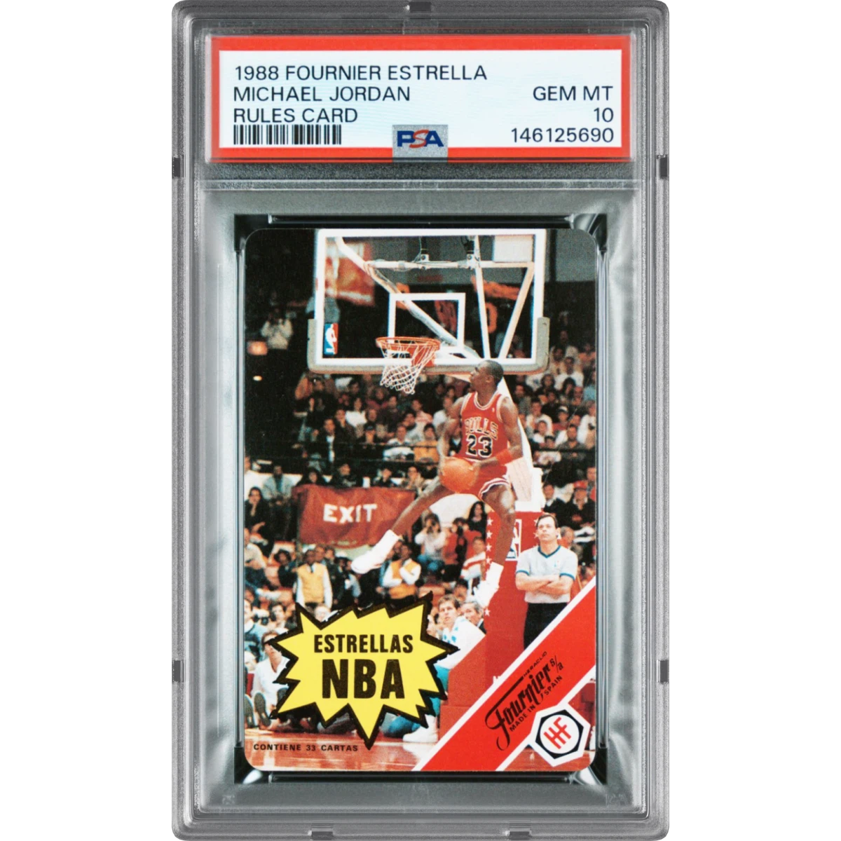 1988 Fournier Estrellas Michael Jordan - Rules Card (PSA 10 GEM MINT)