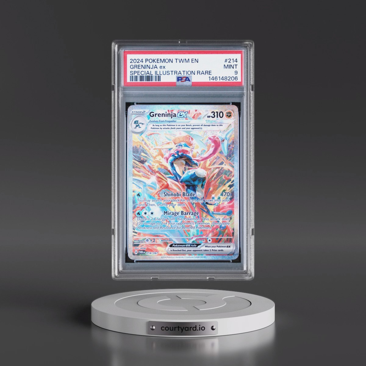 2024 Pokémon Twm EN-Twilight Masquerade #214 Greninja EX - Holo Special Illustration Rare (PSA 9 MINT) - Photo