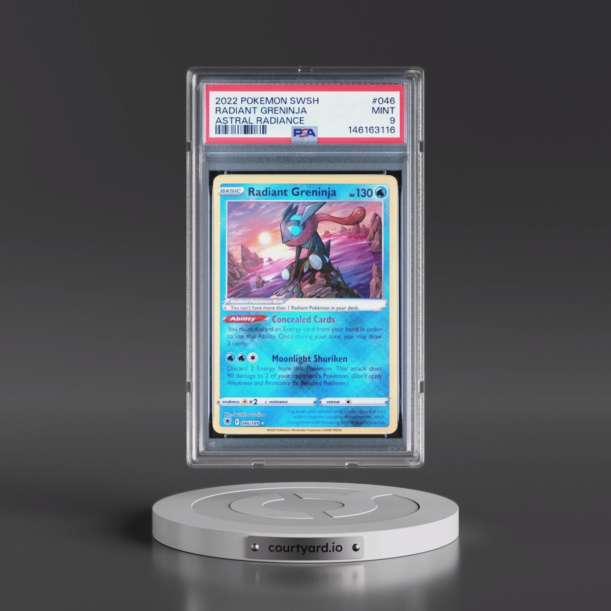 2022 Pokémon Sword & Shield Astral Radiance #046 Radiant Greninja - Holo (PSA 9 MINT)