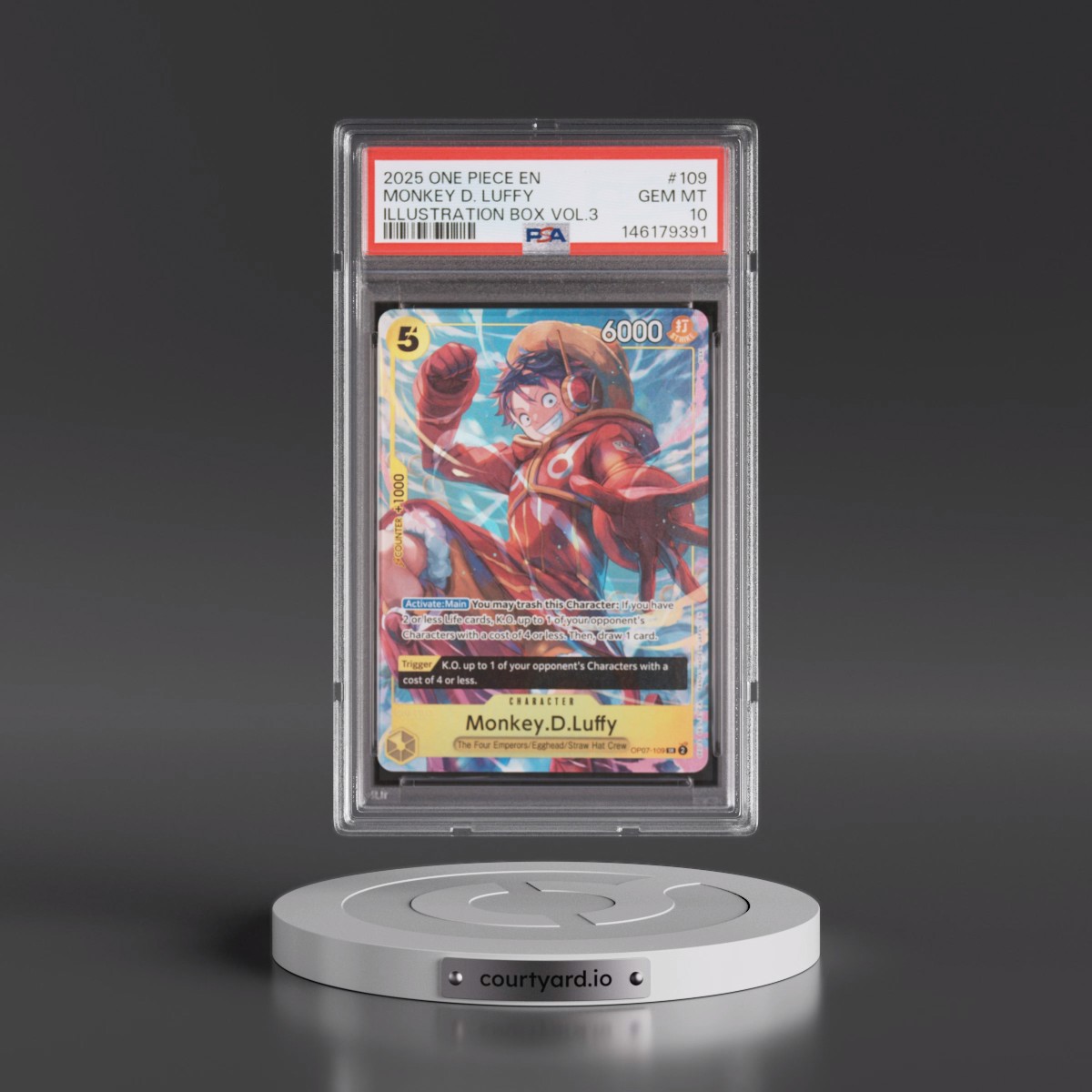 2025 One Piece Promos #109 Monkey D. Luffy - Illustration Box Vol.3 (PSA 10 GEM MINT)