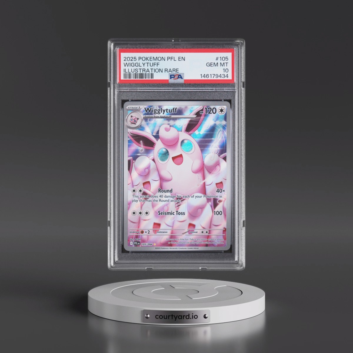 2025 Pokémon Pfl EN-Phantasmal Flames #105 Wigglytuff - Illustration Rare (PSA 10 GEM MINT)