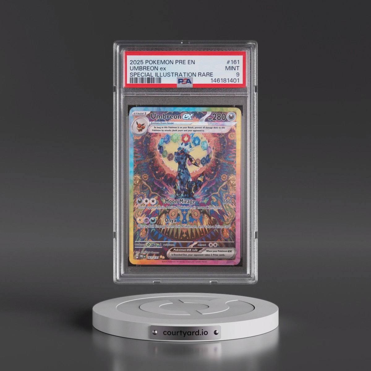 2025 Pokémon Pre EN-Prismatic Evolutions #161 Umbreon EX - Holo Special Illustration Rare (PSA 9 MINT)