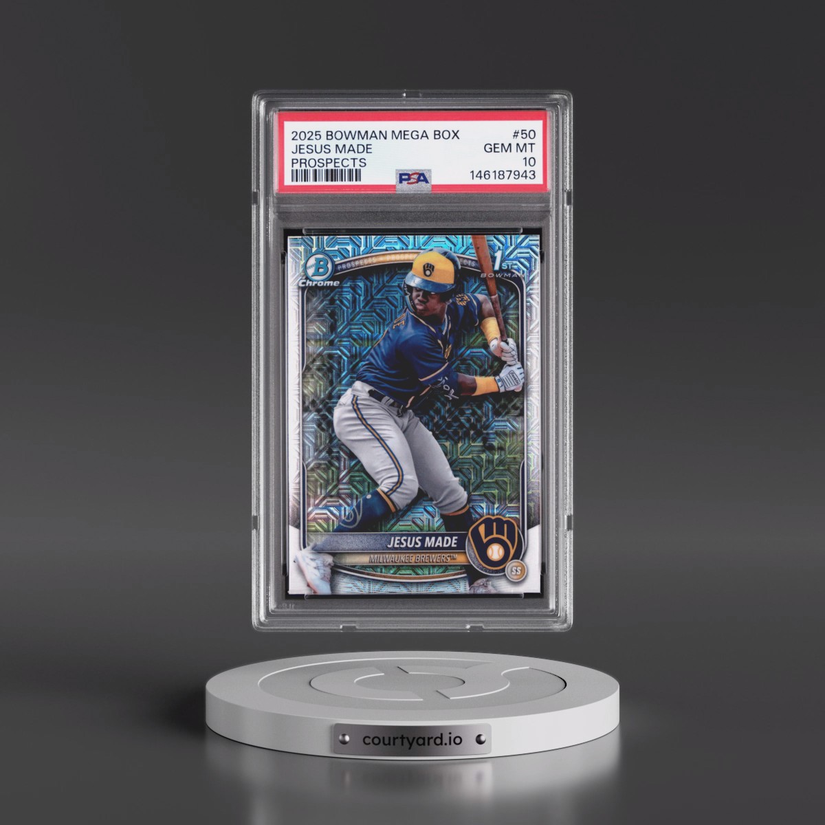 2025 Bowman Mega Box Chrome Prospects #50 Jesus Made (PSA 10 GEM MINT)