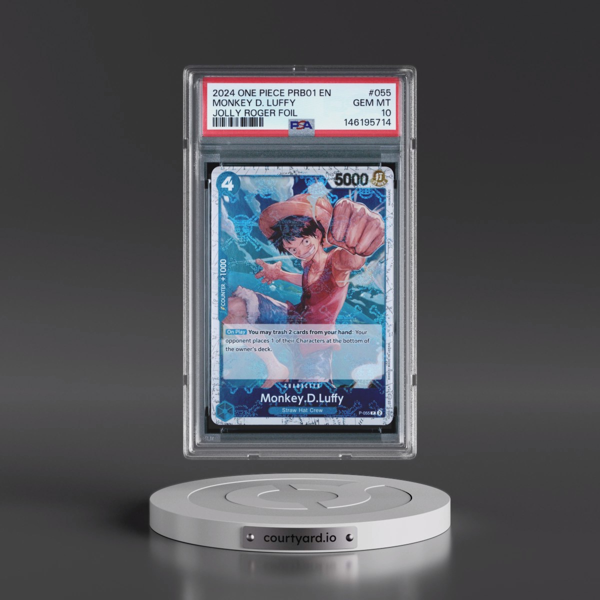 2024 One Piece PRB01-Premium Booster -One Piece Card the Best #055 Monkey D. Luffy - Jolly Roger Foil (PSA 10 GEM MINT)
