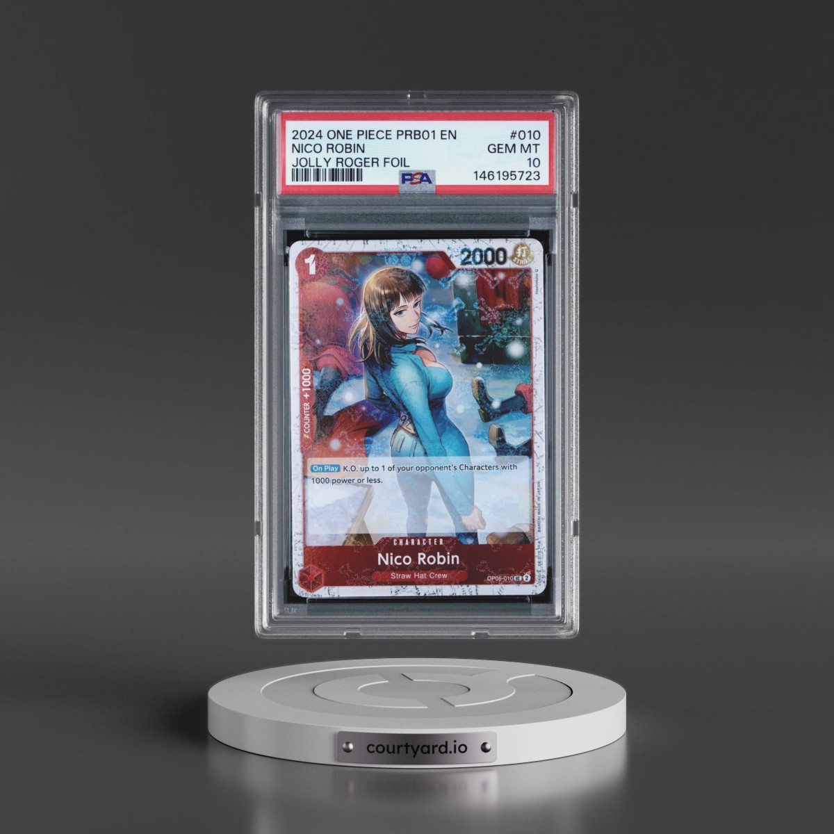 2024 One Piece PRB01-Premium Booster -One Piece Card the Best #010 Nico Robin - Jolly Roger Foil (PSA 10 GEM MINT)