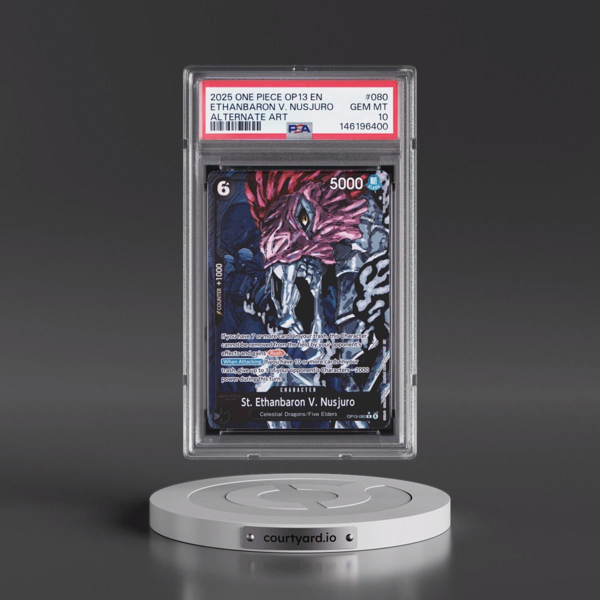 2025 One Piece OP13-Carrying on His Will #080 St. Ethanbaron V. Nusjuro - Alternate Art (PSA 10 GEM MINT)