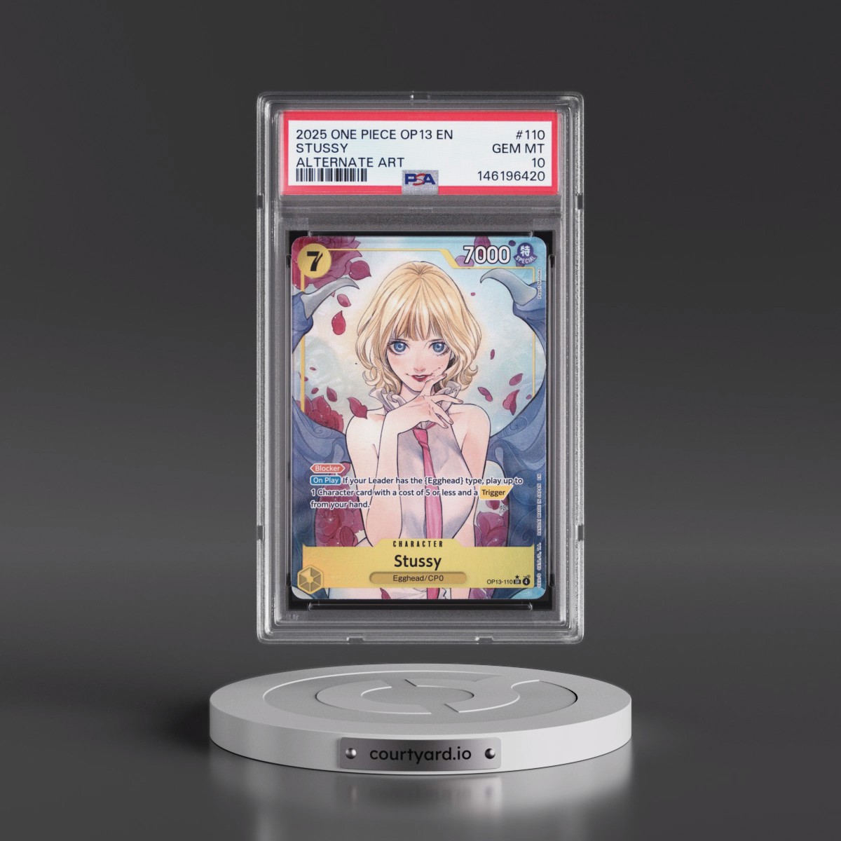 2025 One Piece OP13-Carrying on His Will #110 Stussy - Alternate Art (PSA 10 GEM MINT)
