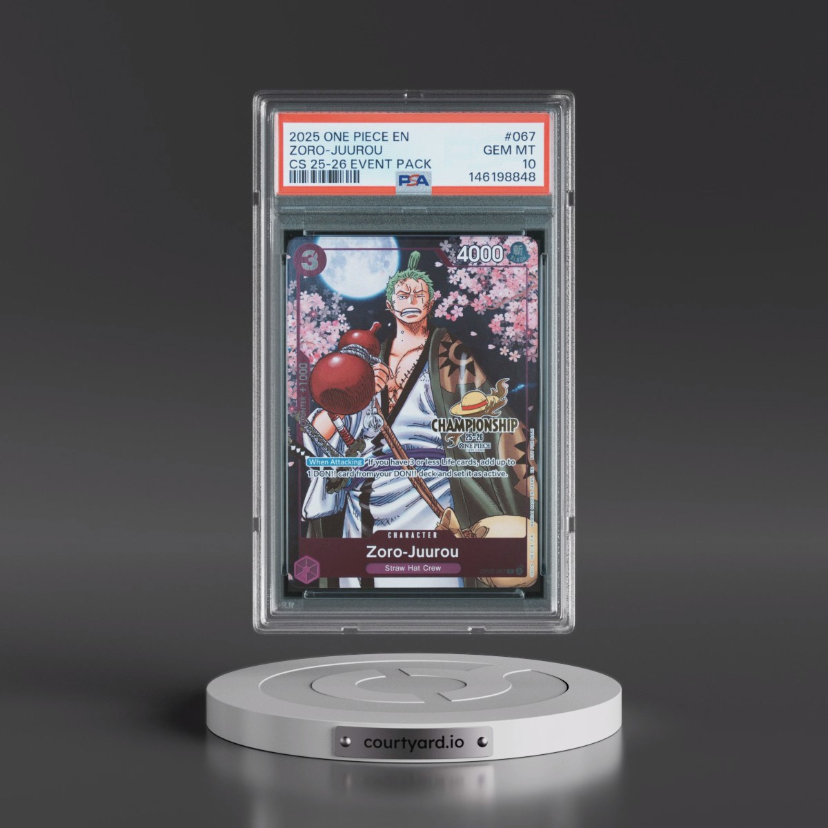 2025 One Piece Championship 2025-26 Event Pack #067 Zoro-Juurou (PSA 10 GEM MINT)