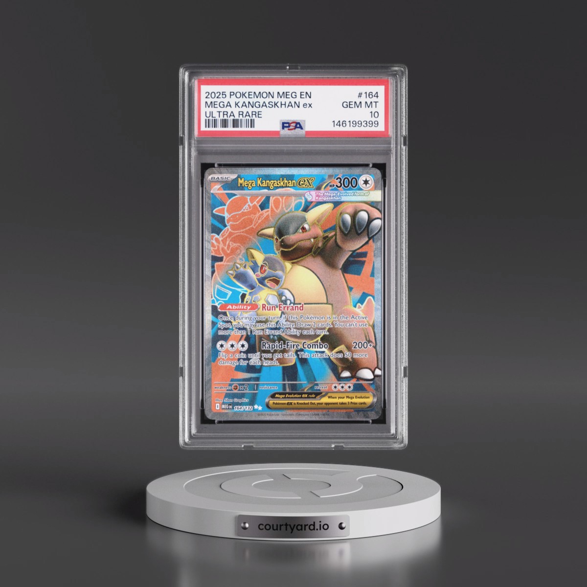 2025 Pokémon Meg EN-Mega Evolution #164 Mega Kangaskhan EX - Holo Ultra Rare (PSA 10 GEM MINT)