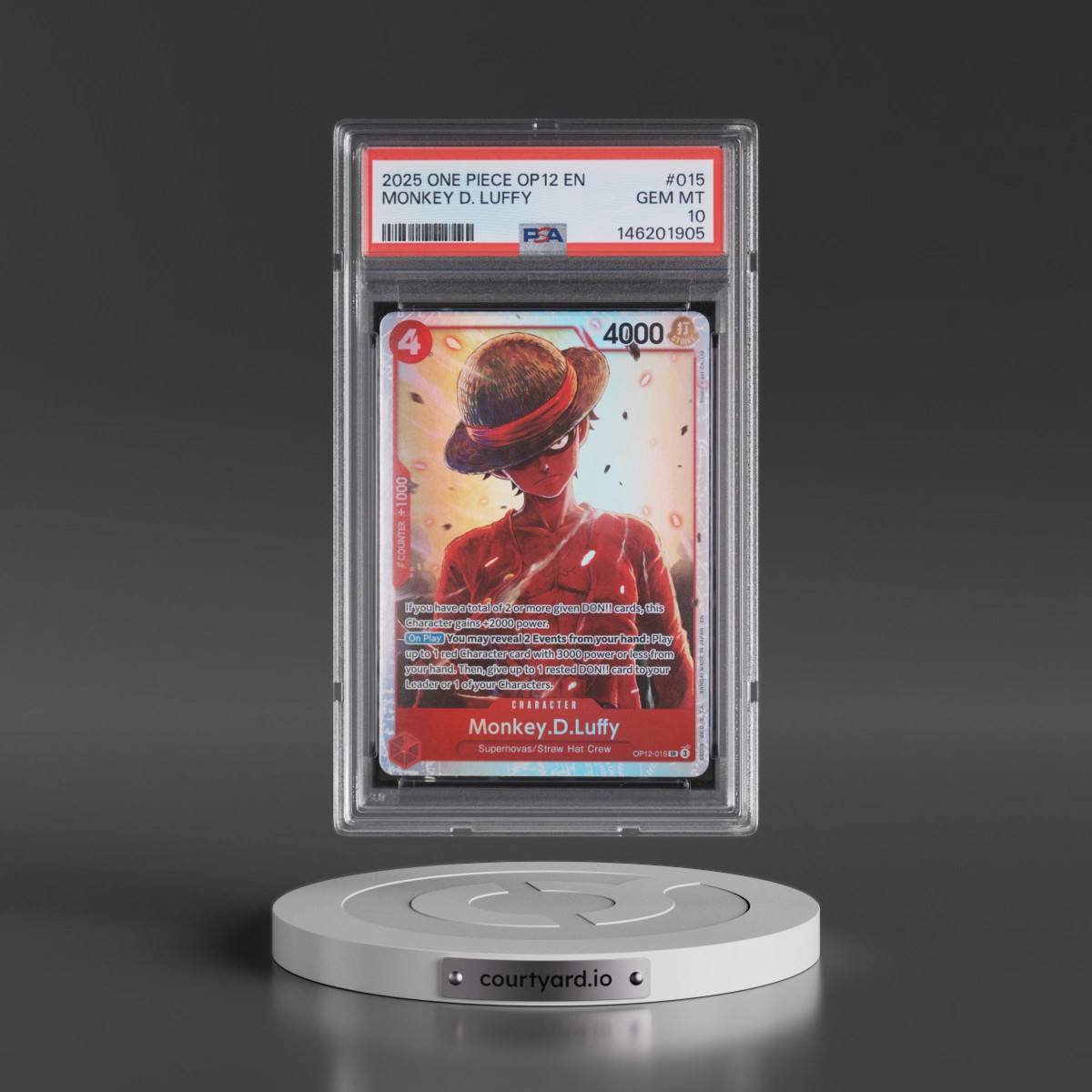 2025 One Piece OP12-Legacy of the Master #015 Monkey D. Luffy (PSA 10 GEM MINT)
