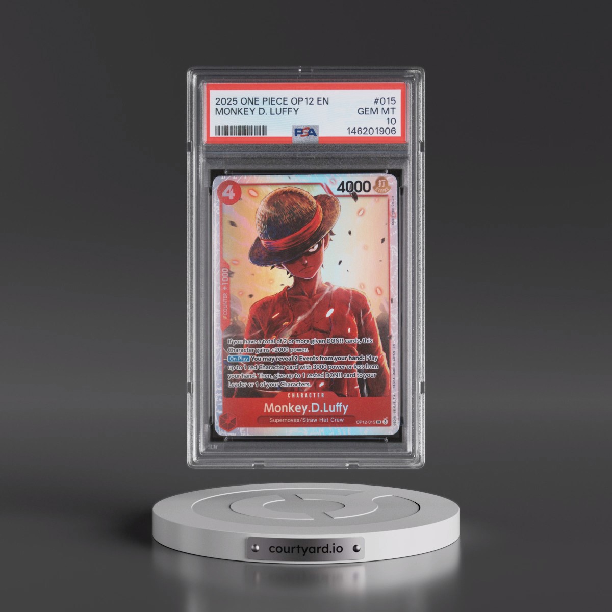 2025 One Piece OP12-Legacy of the Master #015 Monkey D. Luffy (PSA 10 GEM MINT)