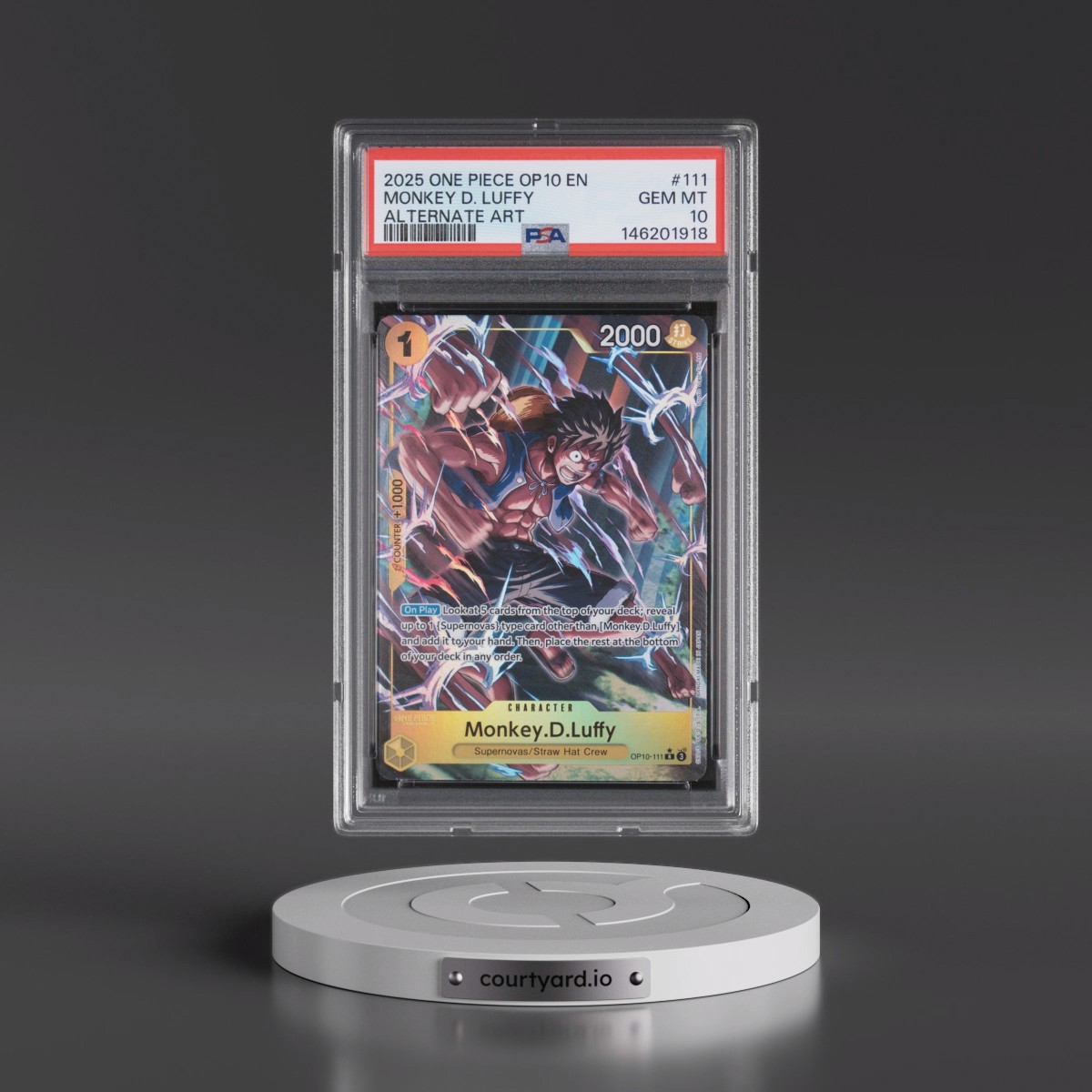 2025 One Piece OP10-Royal Blood #111 Monkey D. Luffy - Alternate Art (PSA 10 GEM MINT)
