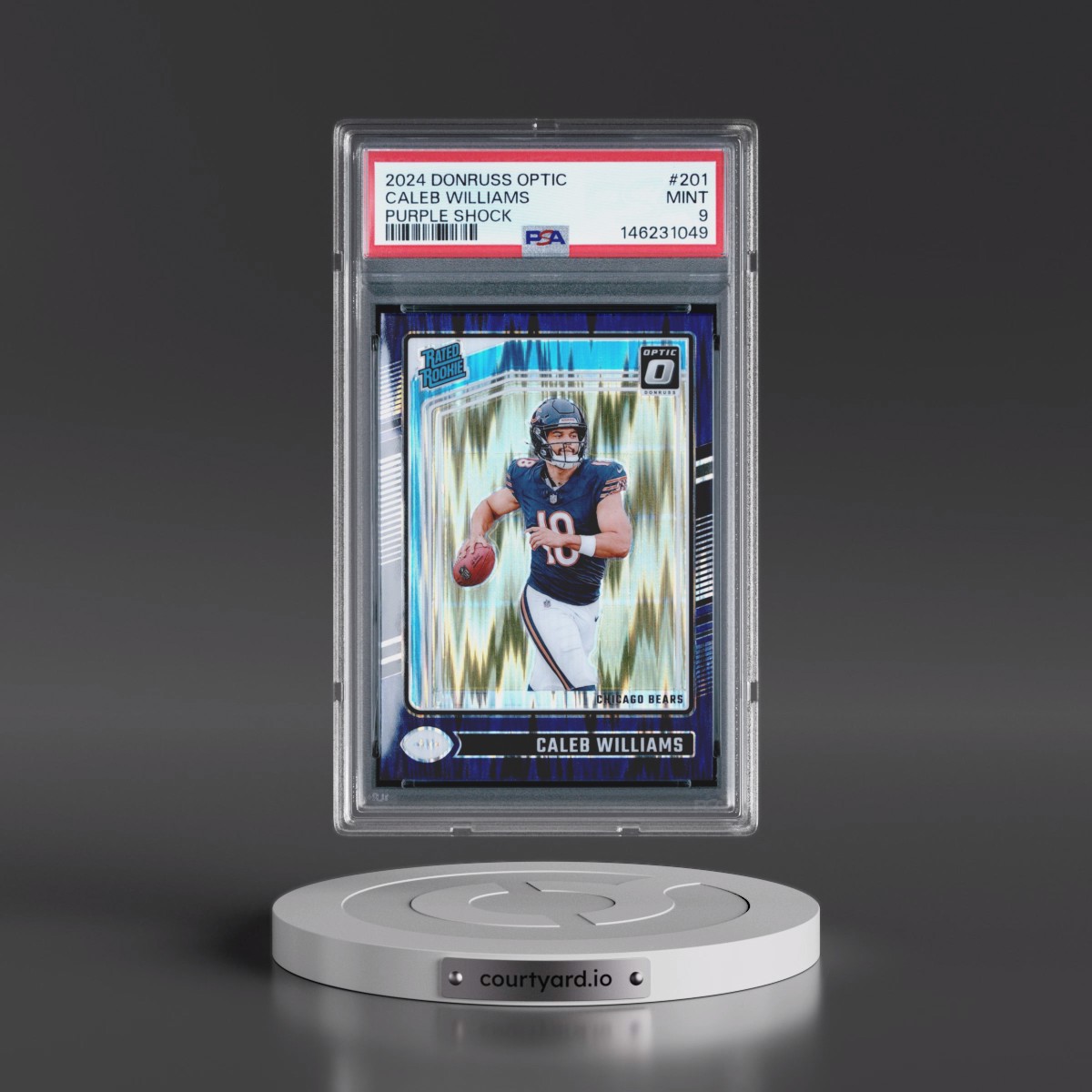 2024 Panini Donruss Optic #201 Caleb Williams - Purple Shock (PSA 9 MINT)