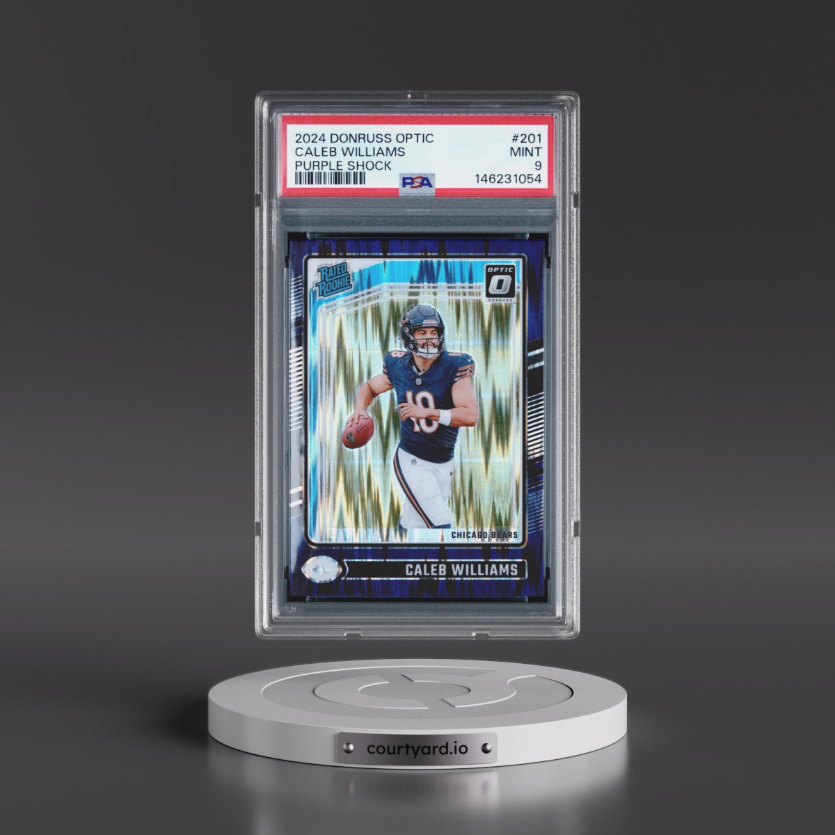 2024 Panini Donruss Optic #201 Caleb Williams - Purple Shock (PSA 9 MINT)