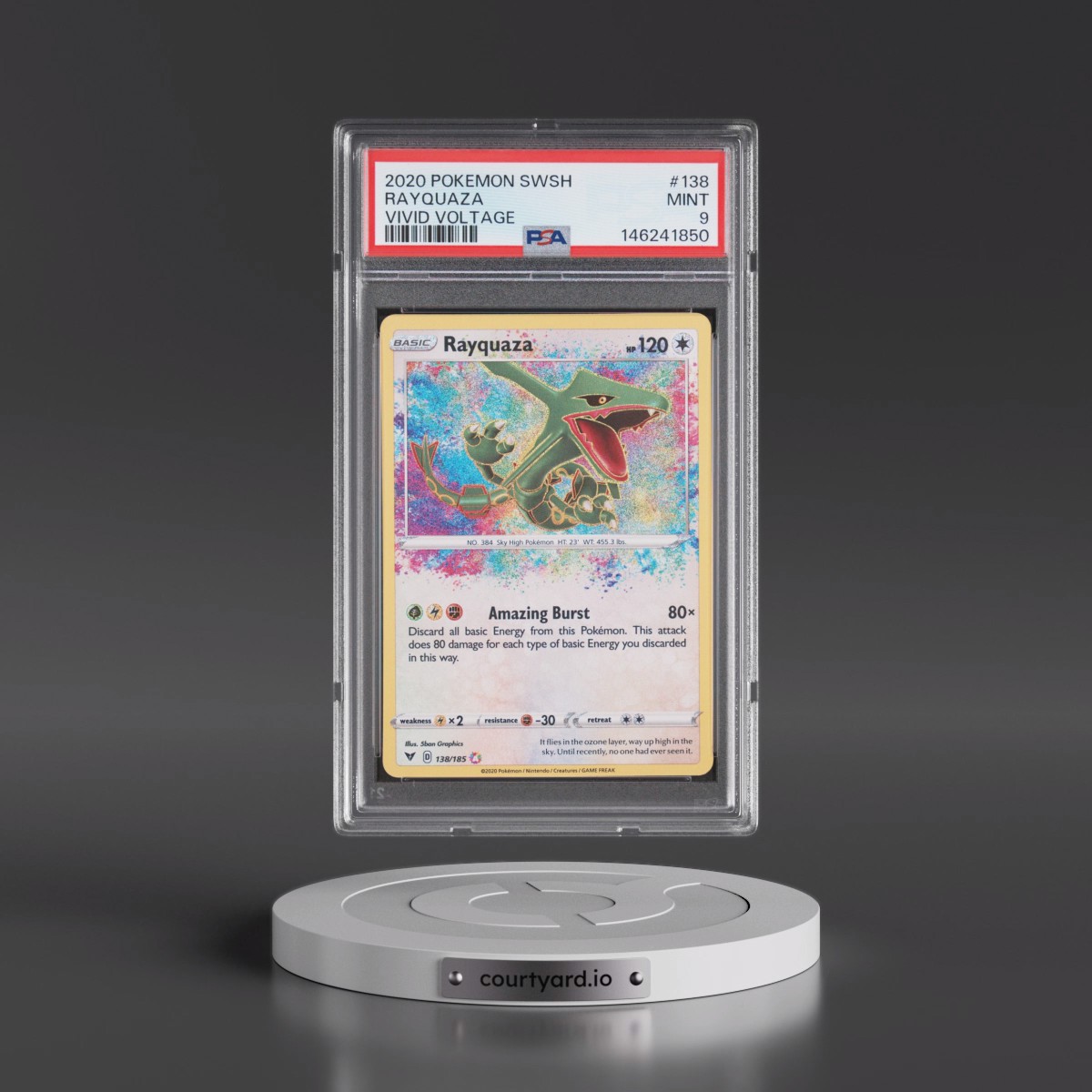 2020 Pokémon Sword & Shield Vivid Voltage #138 Rayquaza (PSA 9 MINT)