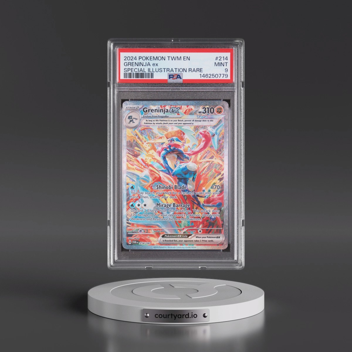 2024 Pokémon Twm EN-Twilight Masquerade #214 Greninja EX - Holo Special Illustration Rare (PSA 9 MINT)