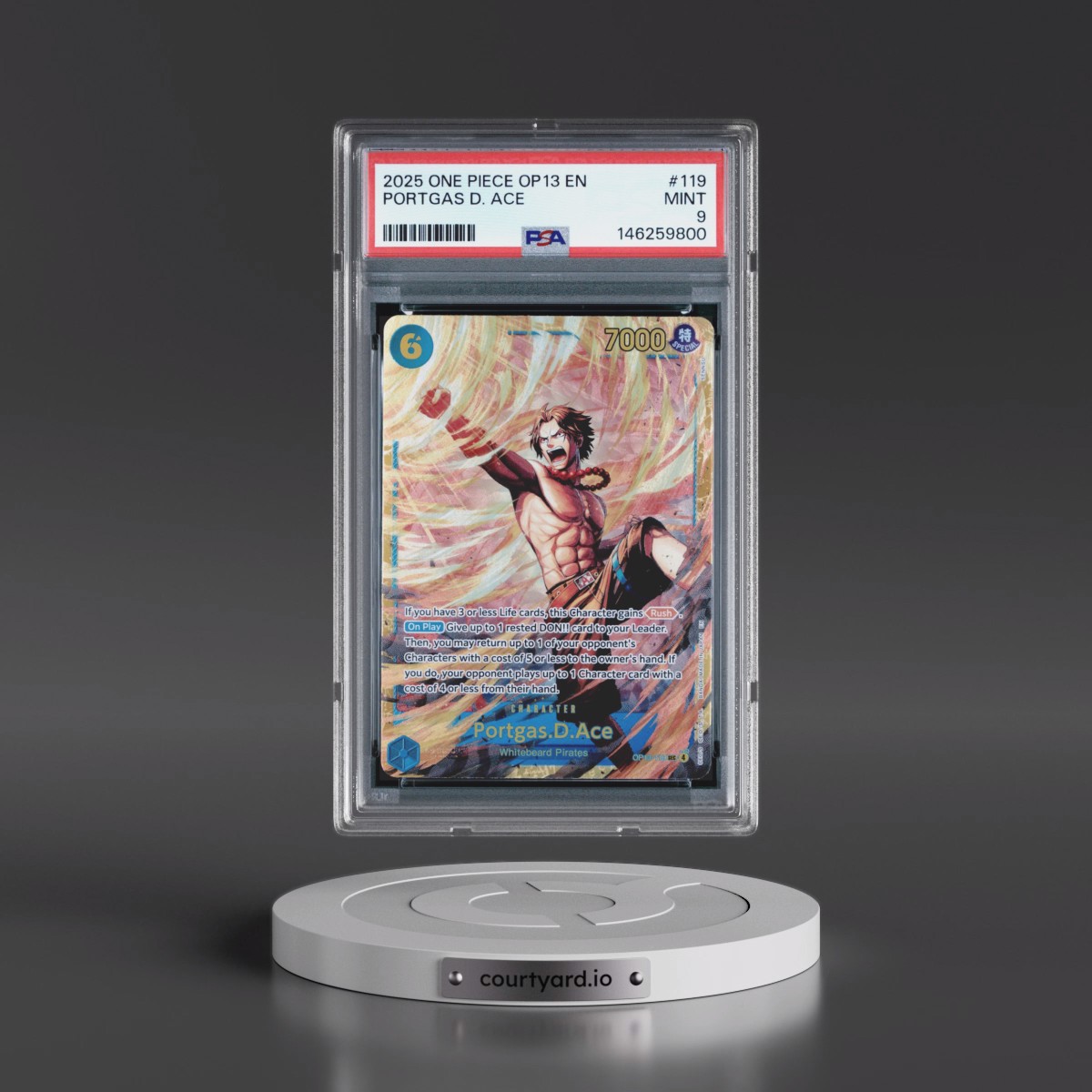 2025 One Piece OP13-Carrying on His Will #119 Portgas D. Ace (PSA 9 MINT)