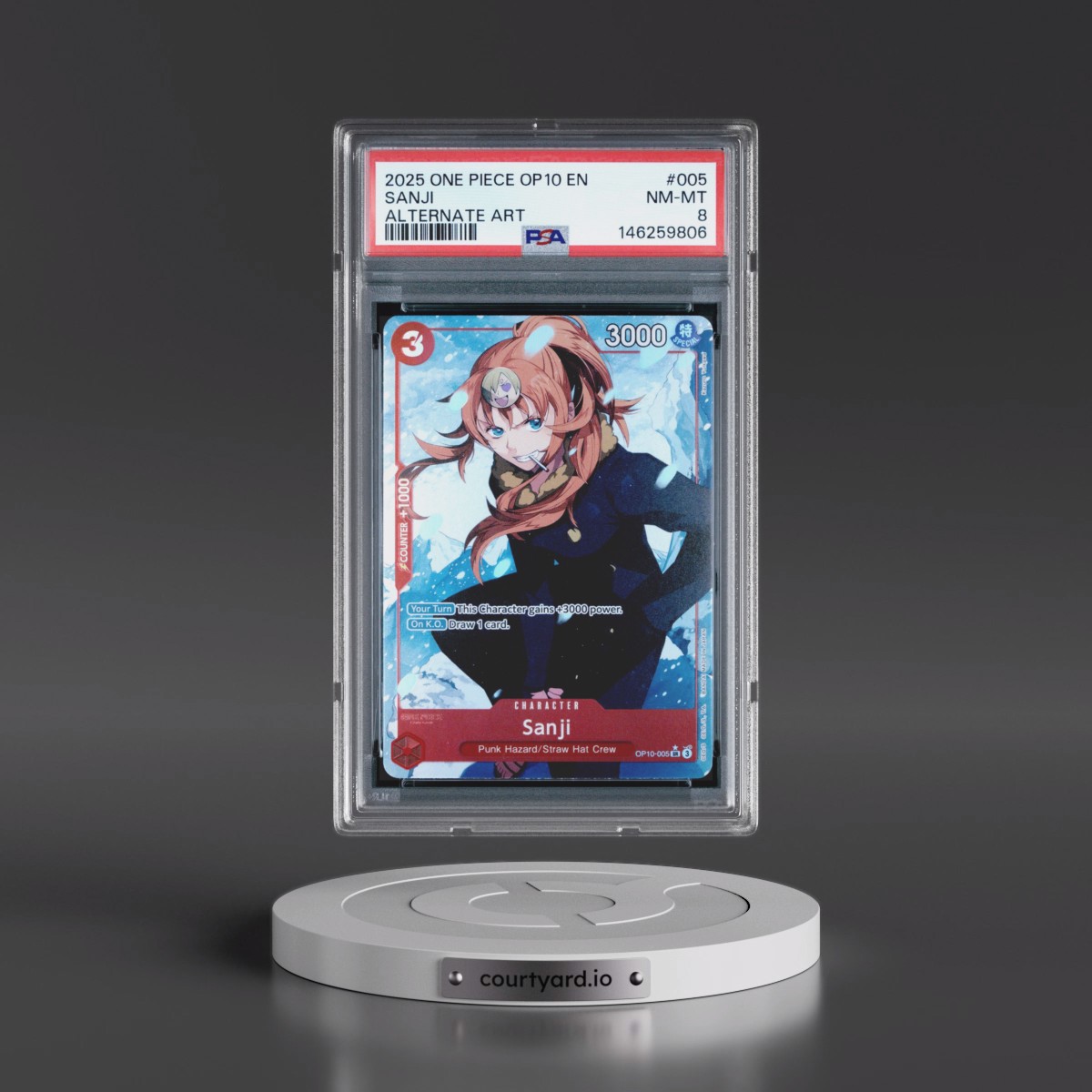 2025 One Piece OP10-Royal Blood #005 Sanji - Alternate Art (PSA 8 NM-MT)