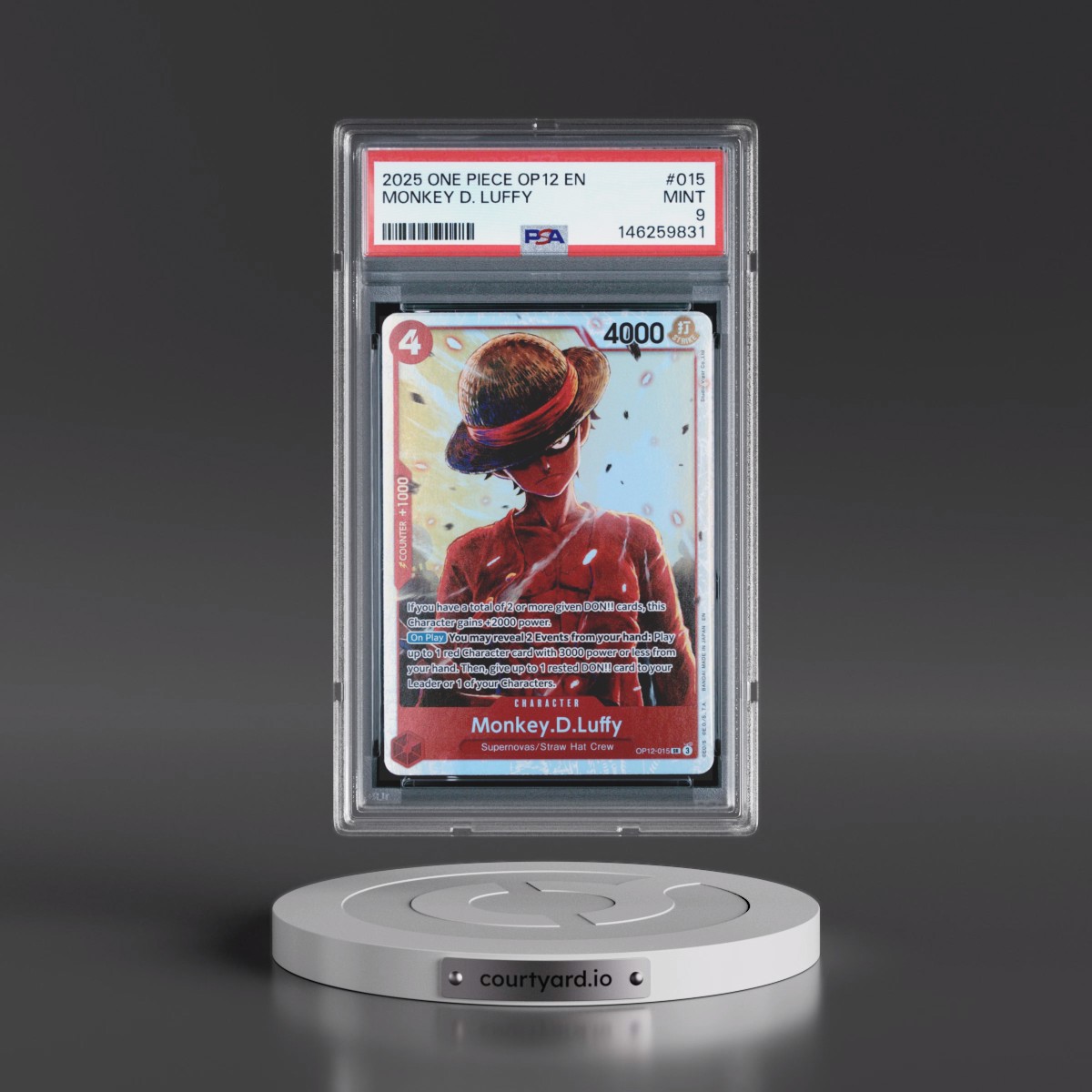 2025 One Piece OP12-Legacy of the Master #015 Monkey D. Luffy (PSA 9 MINT)