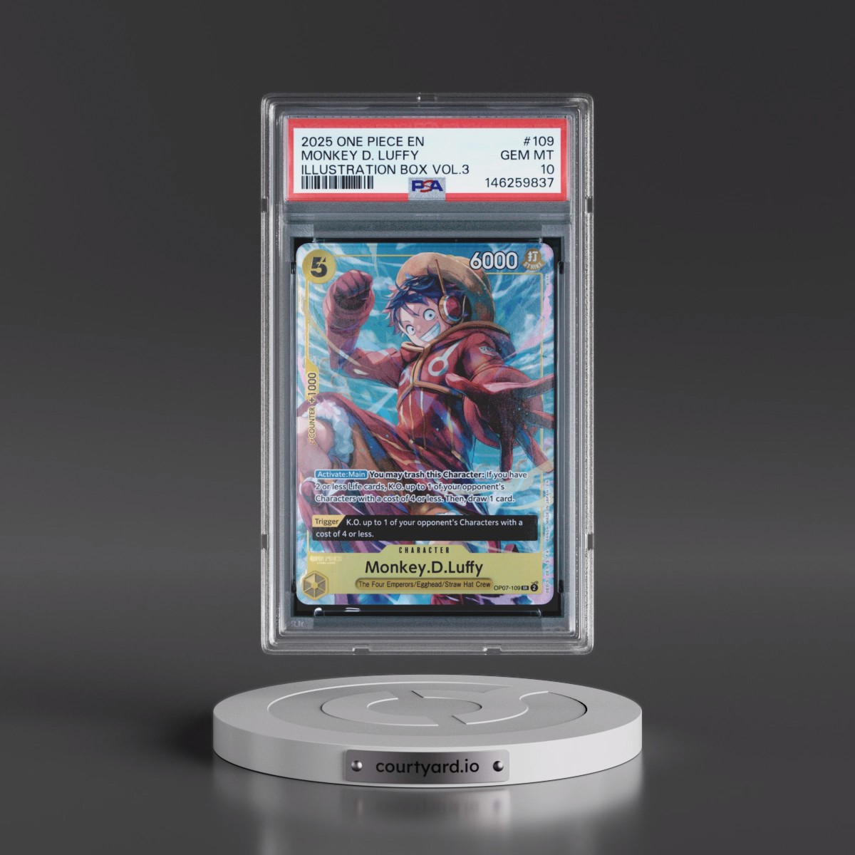 2025 One Piece Promos #109 Monkey D. Luffy - Illustration Box Vol.3 (PSA 10 GEM MINT)