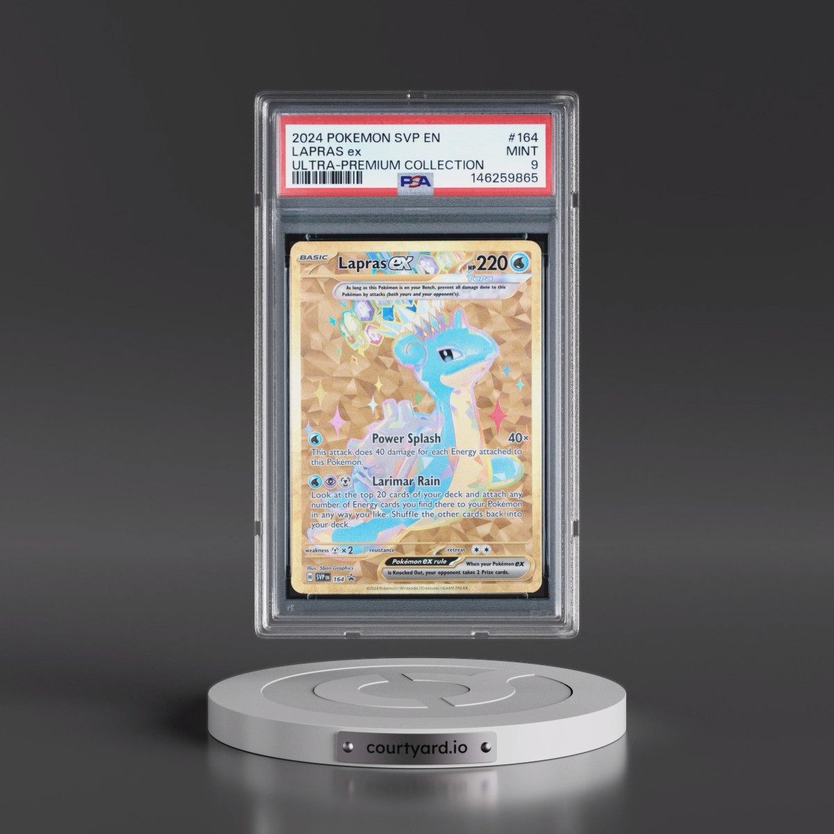 2024 Pokémon Svp EN-SV Black Star Promo #164 Lapras EX - Holo Terapagos EX Ultra-Premium Collection (PSA 9 MINT)