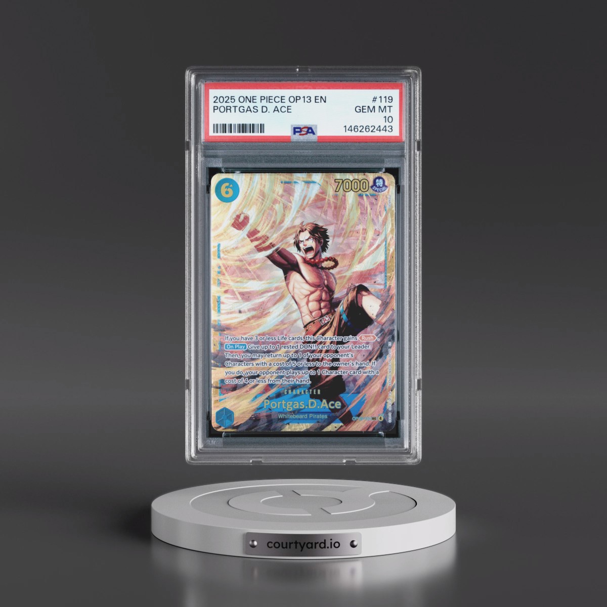 2025 One Piece OP13-Carrying on His Will #119 Portgas D. Ace (PSA 10 GEM MINT)