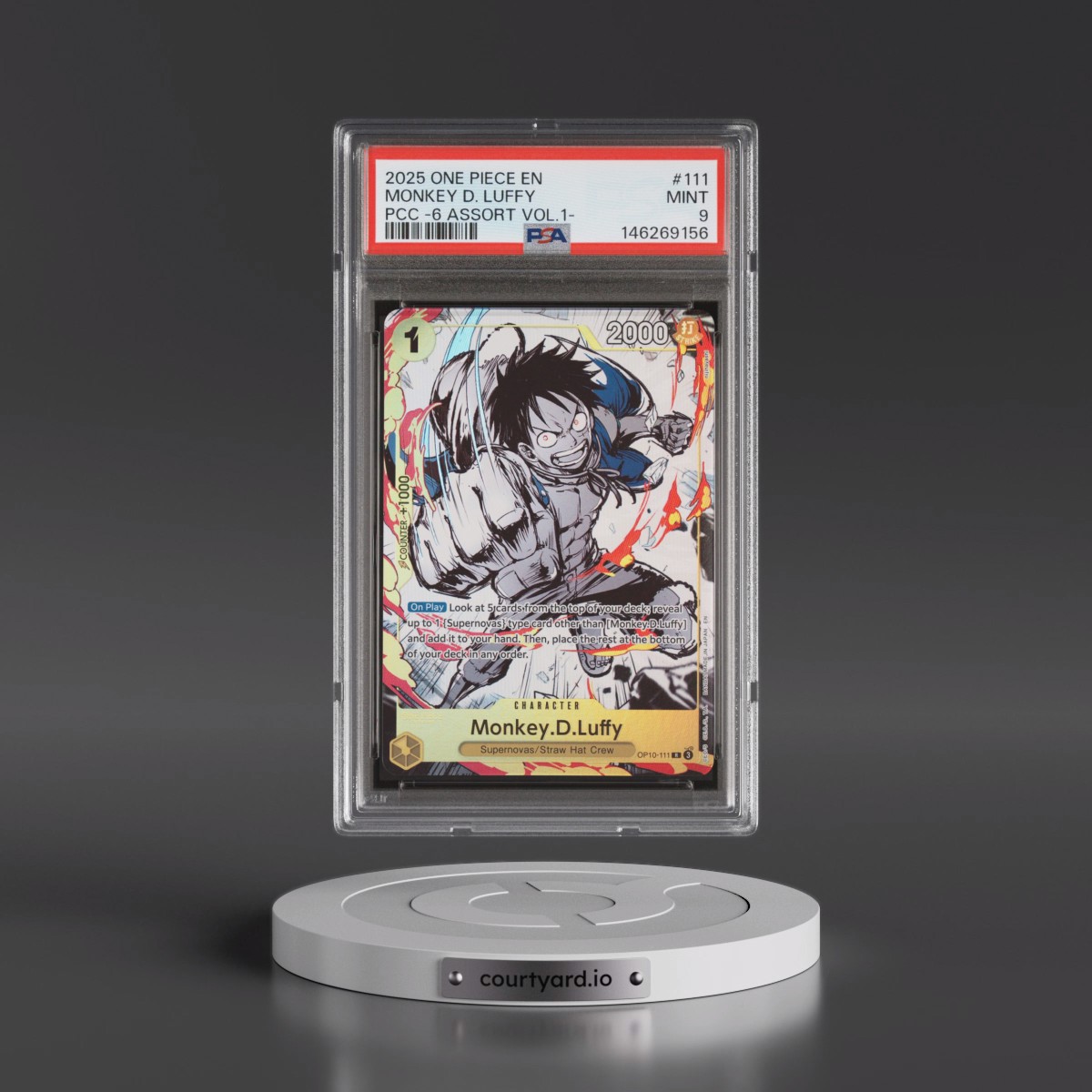 2025 One Piece Premium Card Collection -6 Assort Vol.1 #111 Monkey D. Luffy (PSA 9 MINT)