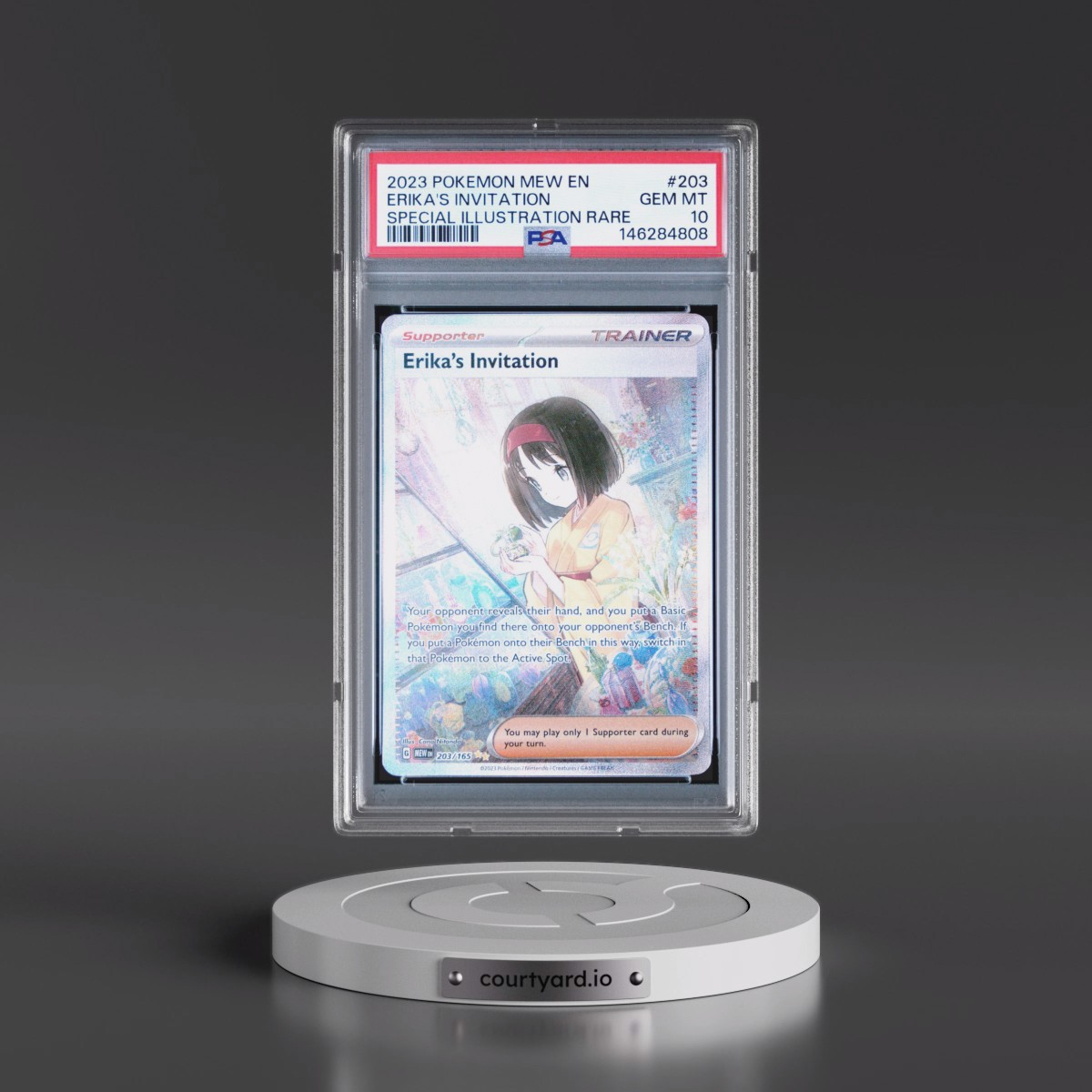 2023 Pokémon Mew EN-151 #203 Erika's Invitation - Special Illustration Rare (PSA 10 GEM MINT)