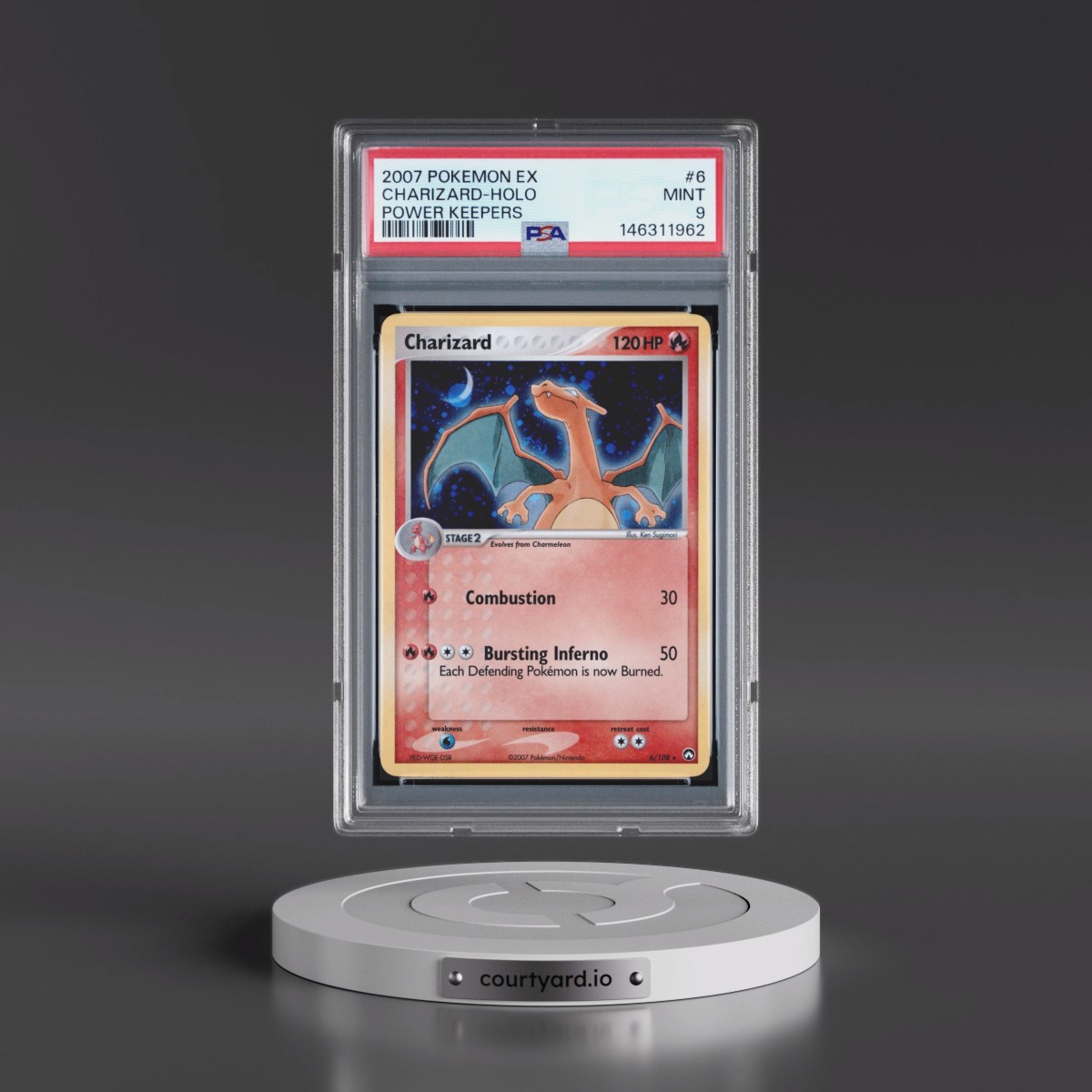 2007 Pokémon EX Power Keepers #6 Charizard - Holo (PSA 9 MINT)