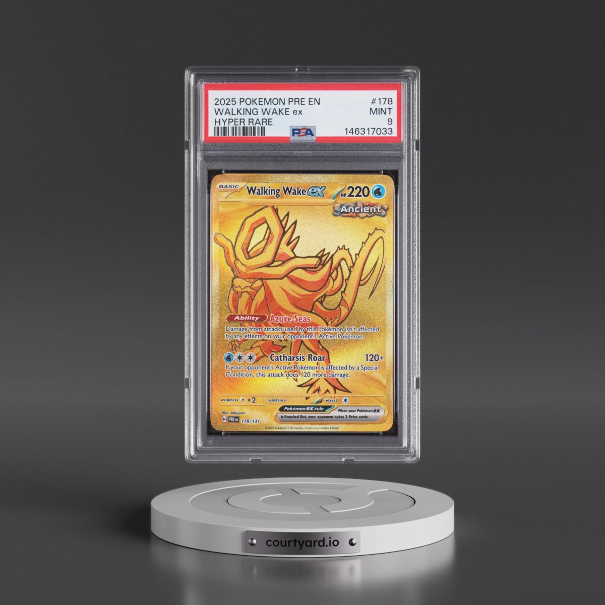 2025 Pokémon Pre EN-Prismatic Evolutions #178 Walking Wake EX - Holo Hyper Rare (PSA 9 MINT)