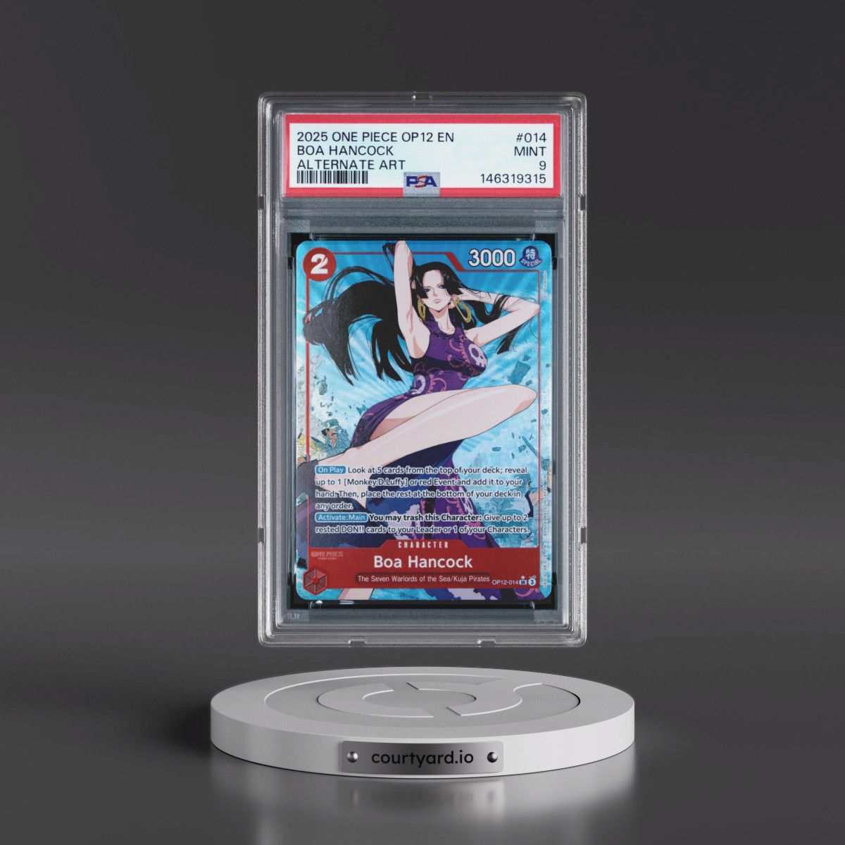 2025 One Piece OP12-Legacy of the Master #014 Boa Hancock - Alternate Art (PSA 9 MINT)