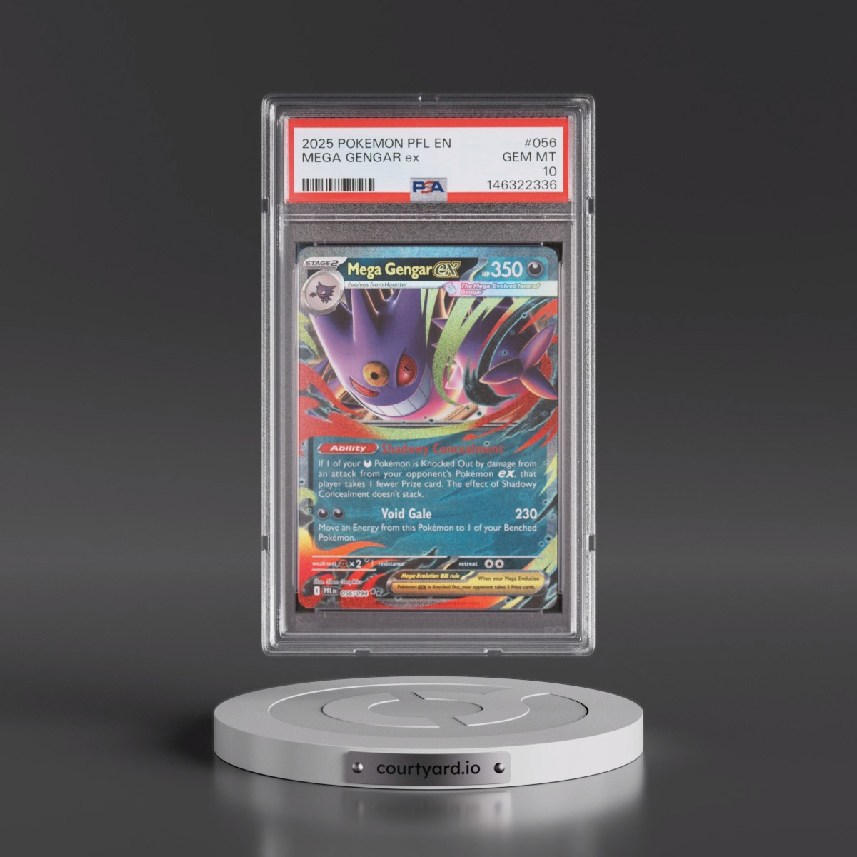 2025 Pokémon Pfl EN-Phantasmal Flames #056 Mega Gengar EX - Holo (PSA 10 GEM MINT)