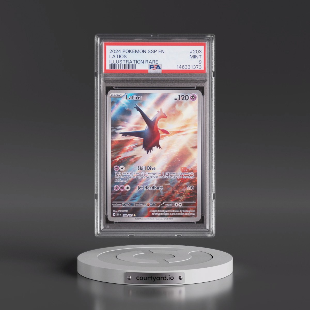 2024 Pokémon Ssp EN-Surging Sparks #203 Latios - Illustration Rare (PSA 9 MINT)