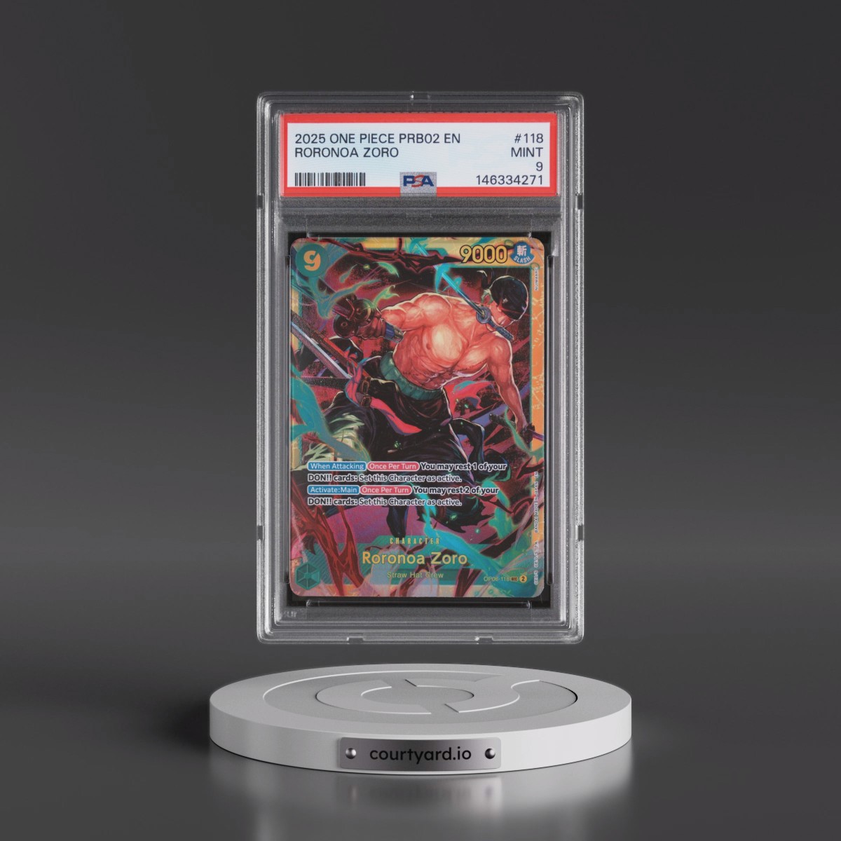 2025 One Piece PRB02-Premium Booster -One Piece Card the Best- Vol.2 #118 Roronoa Zoro (PSA 9 MINT)