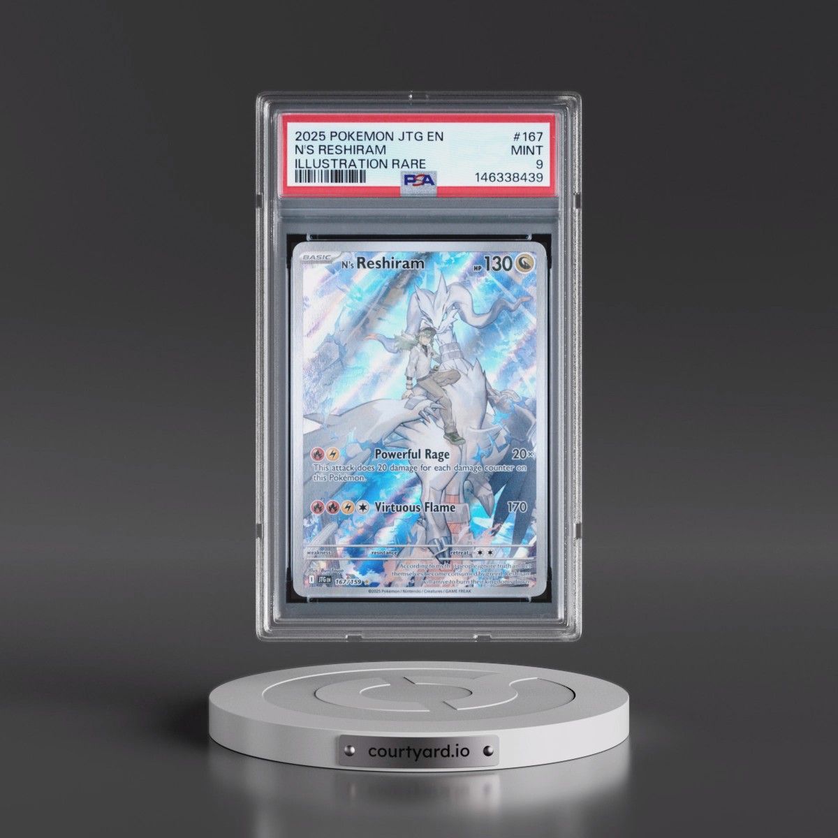2025 Pokémon Jtg EN-Journey Together #167 N's Reshiram - Illustration Rare (PSA 9 MINT)