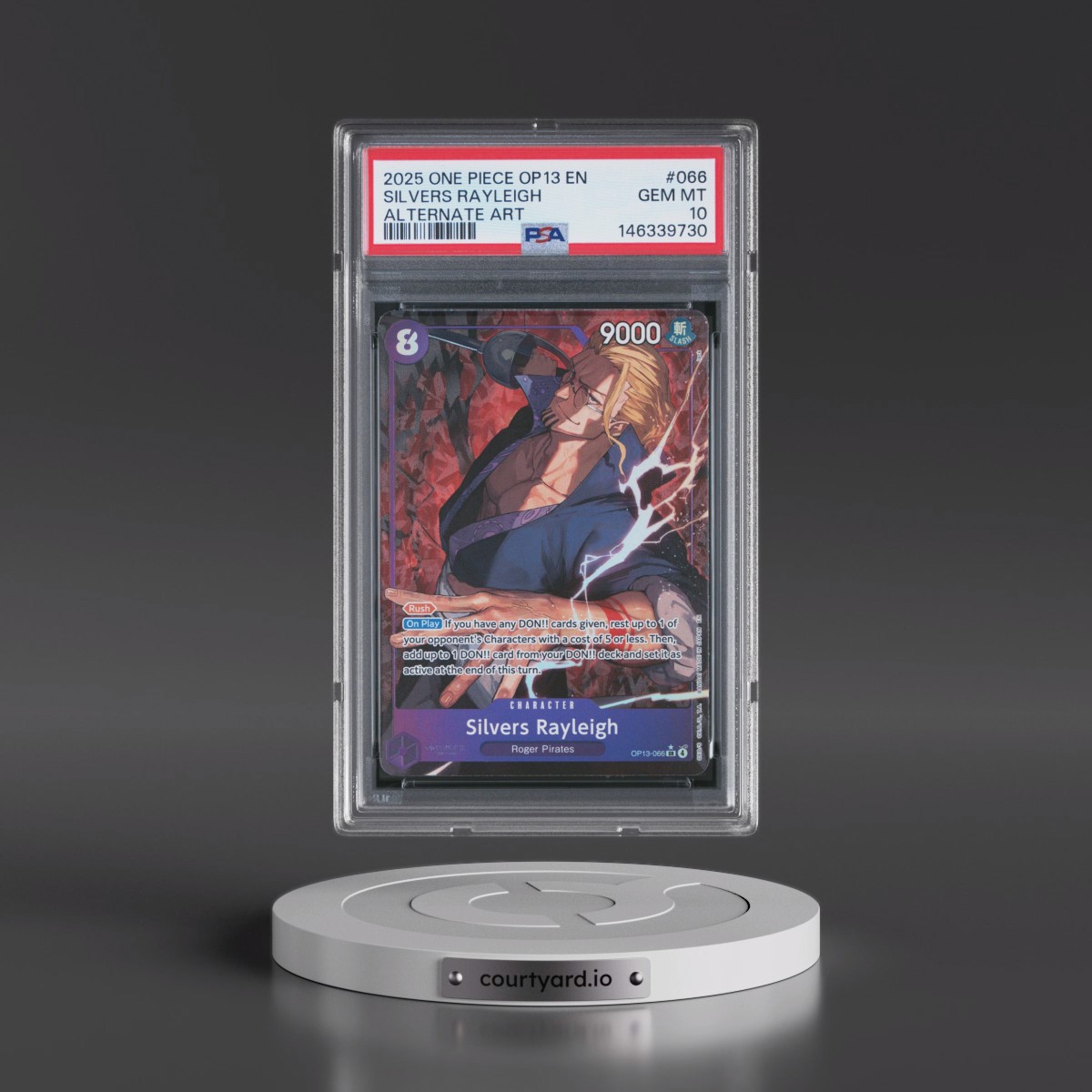 2025 One Piece OP13-Carrying on His Will #066 Silvers Rayleigh - Alternate Art (PSA 10 GEM MINT)