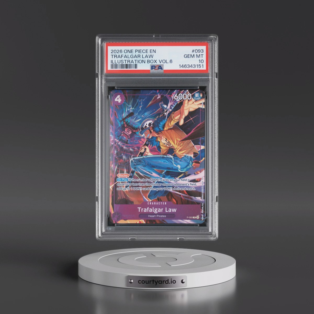 2026 One Piece Promos #093 Trafalgar Law - Illustration Box Vol.6 (PSA 10 GEM MINT)