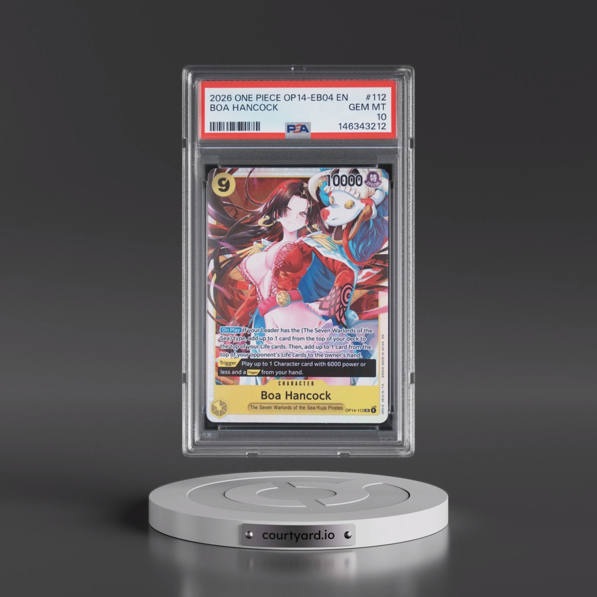 2026 One Piece OP14-EB04-the Azure Sea's Seven #112 Boa Hancock (PSA 10 GEM MINT)