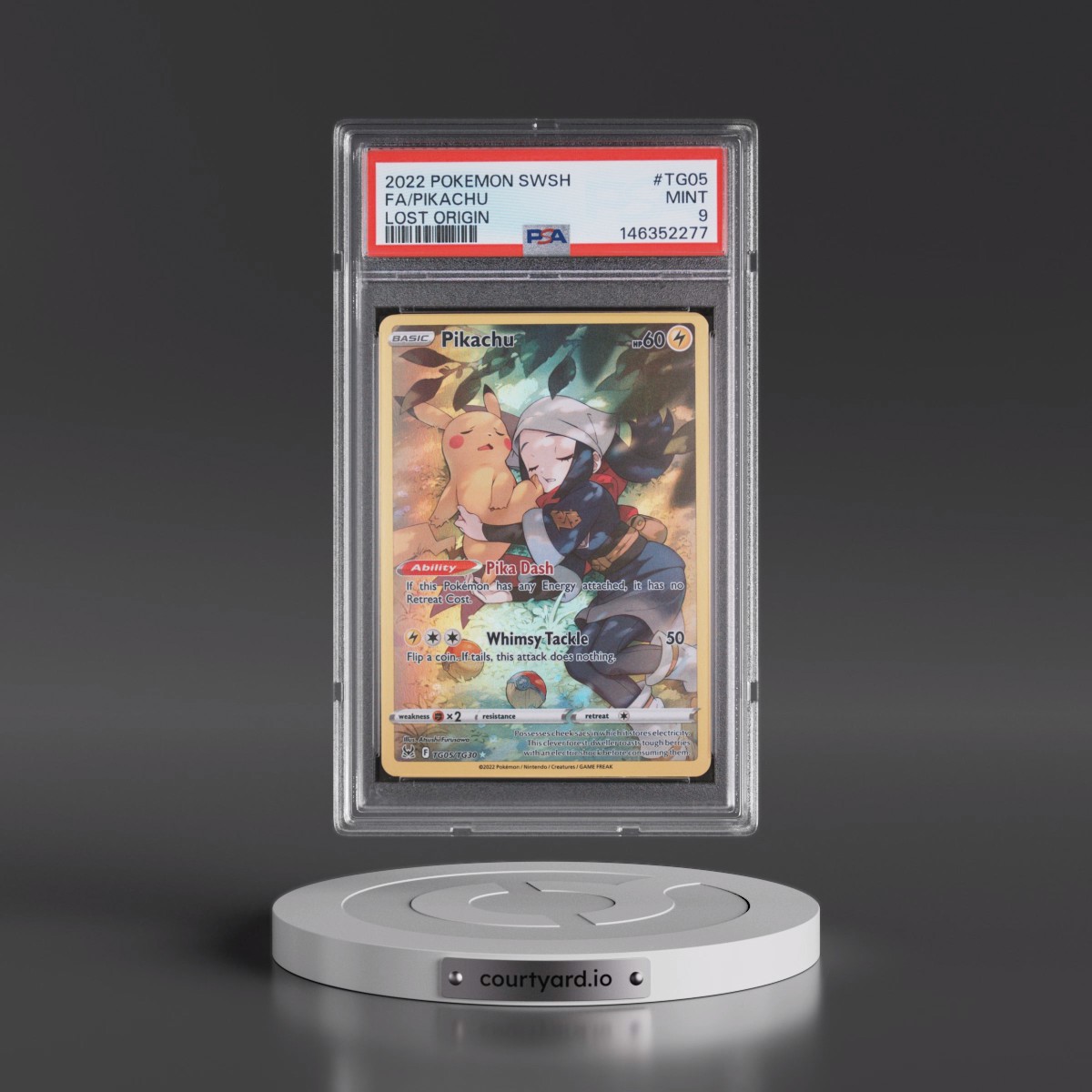2022 Pokémon Sword & Shield Lost Origin #TG05 Pikachu - Full Art (PSA 9 MINT)