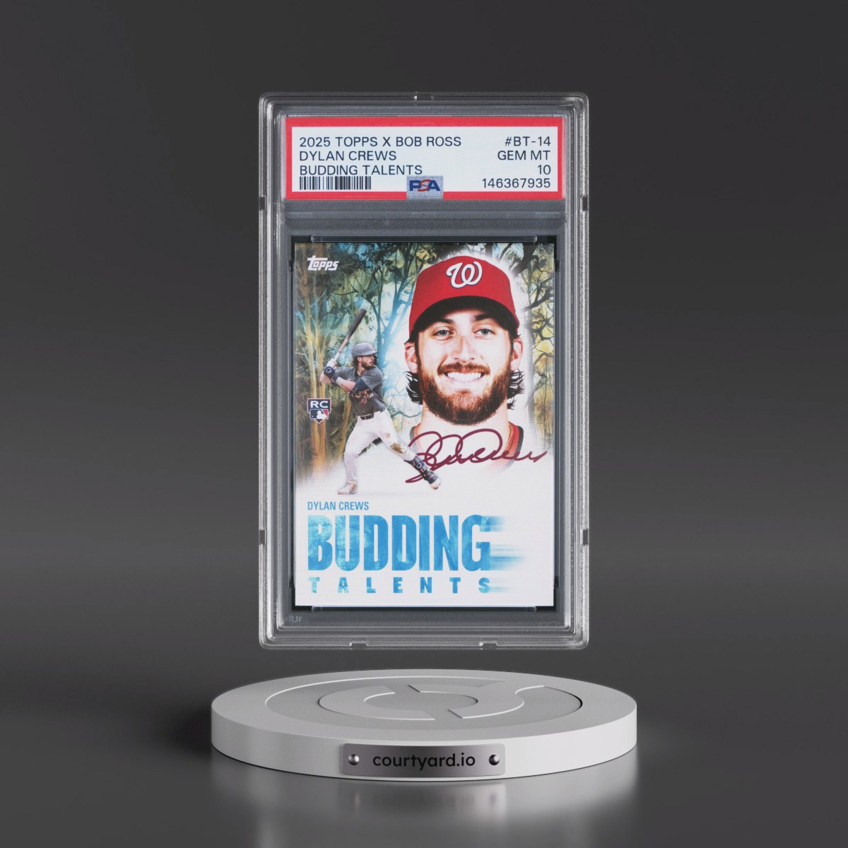 2025 Topps X Bob Ross the Joy of Baseball Budding Talents #BT-14 Dylan Crews (PSA 10 GEM MINT)