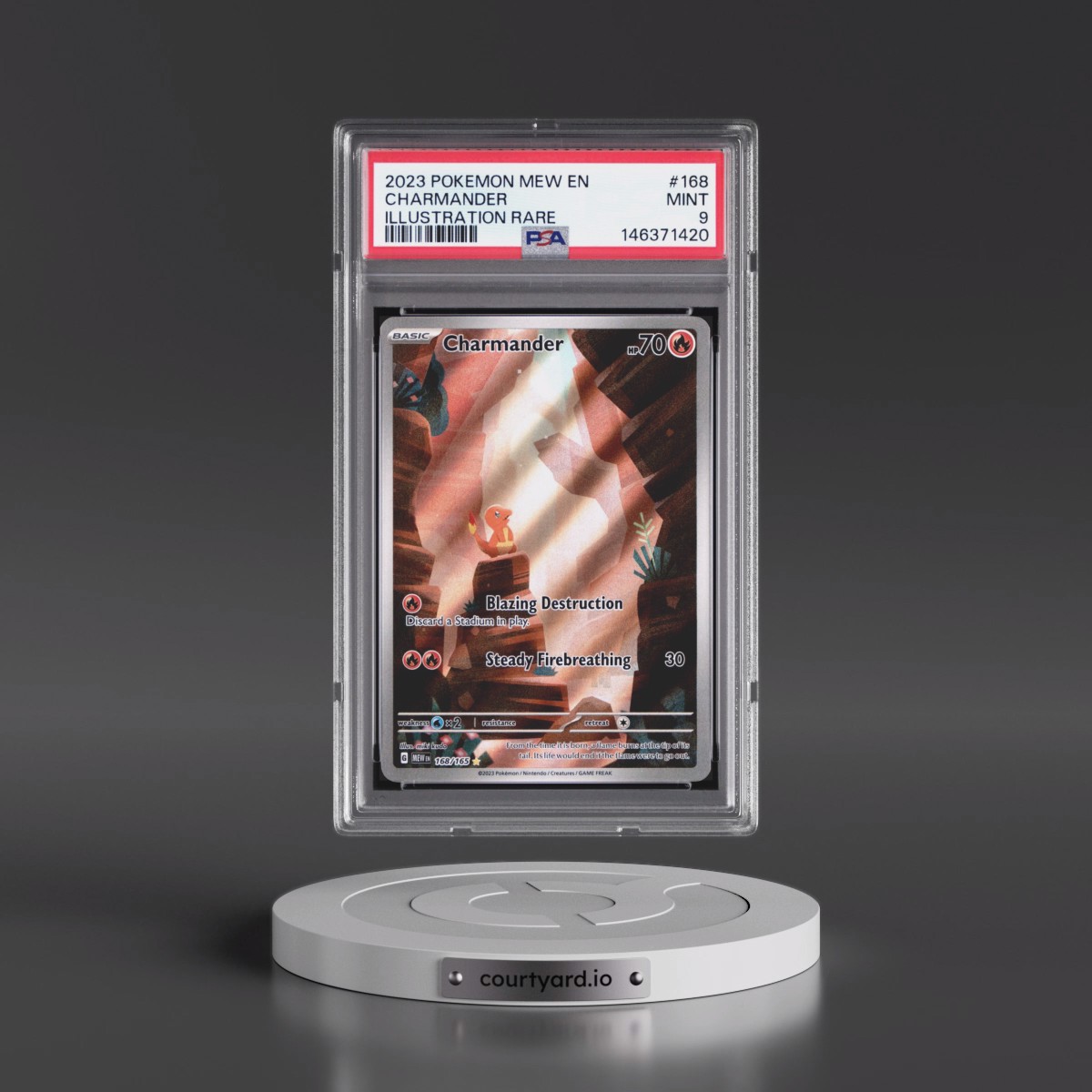 2023 Pokémon Mew EN-151 #168 Charmander - Illustration Rare (PSA 9 MINT)
