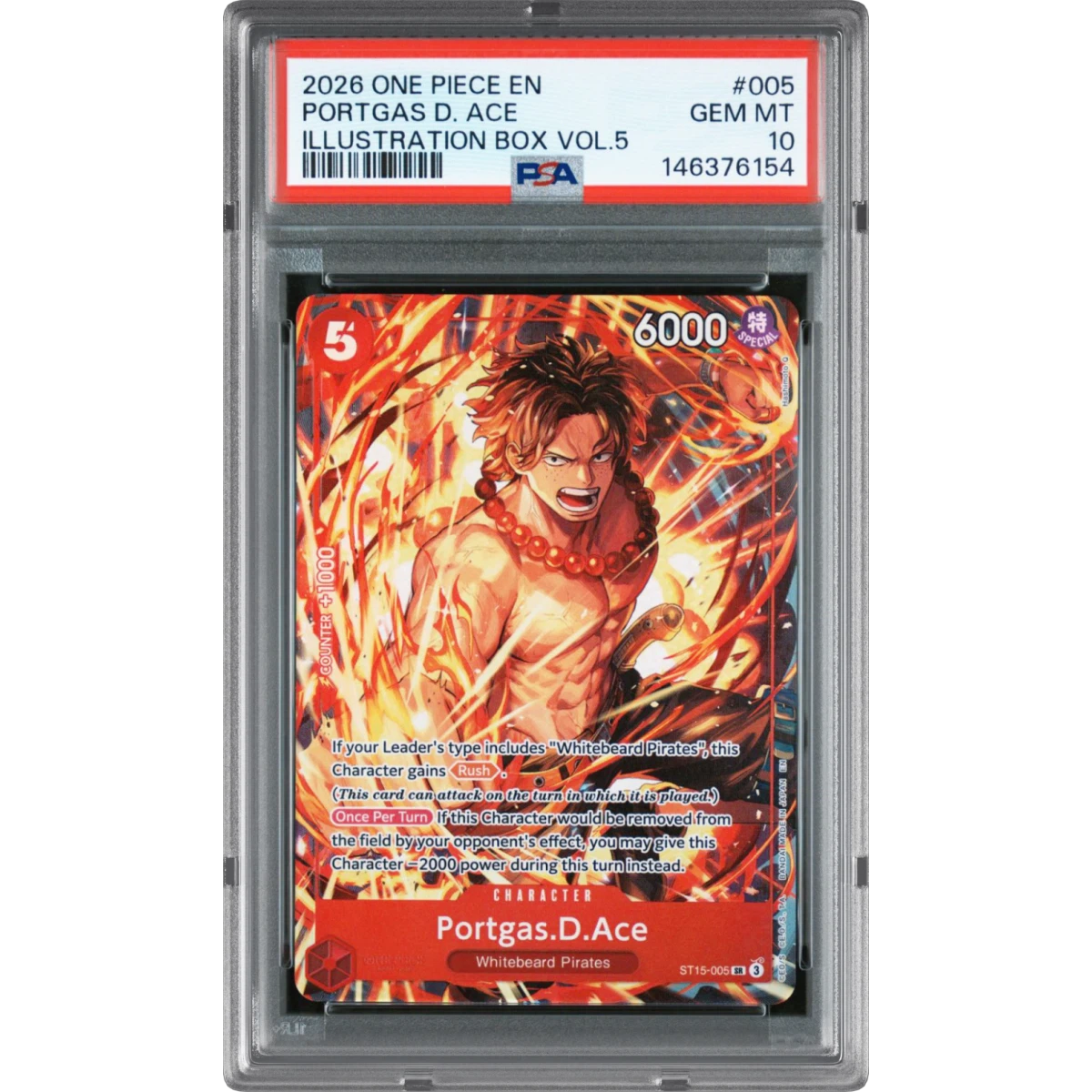 2026 One Piece Promos #005 Portgas D. Ace - Illustration Box Vol.5 (PSA 10 GEM MINT)