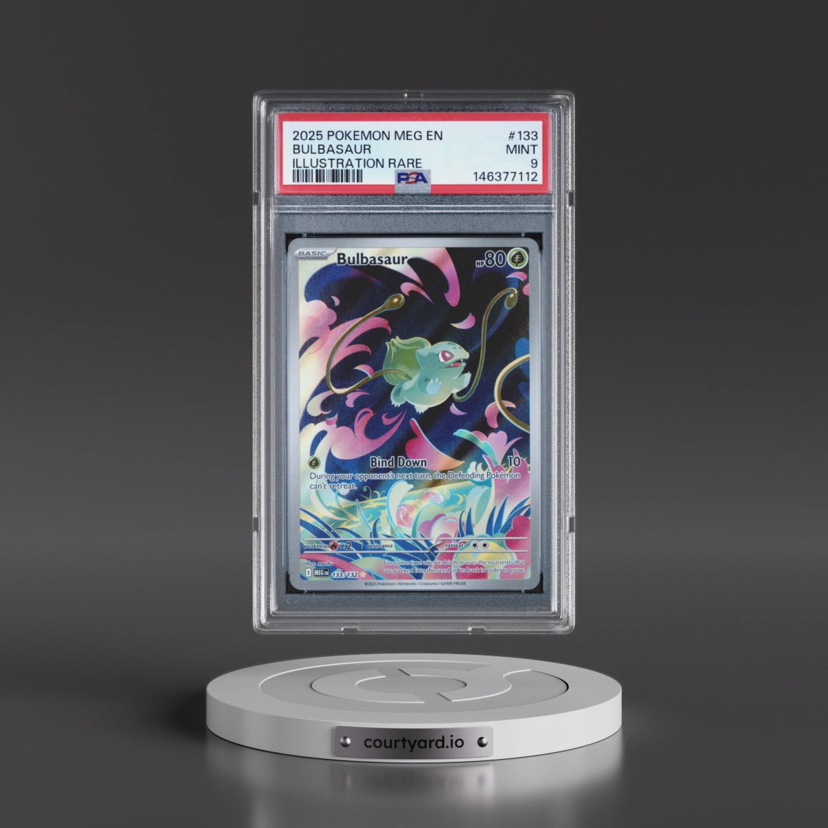 2025 Pokémon Meg EN-Mega Evolution #133 Bulbasaur - Illustration Rare (PSA 9 MINT)