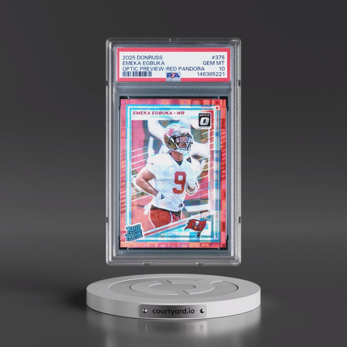 2025 Panini Donruss Emeka Egbuka - Optic Preview-Red Pandora #375 PSA 10
